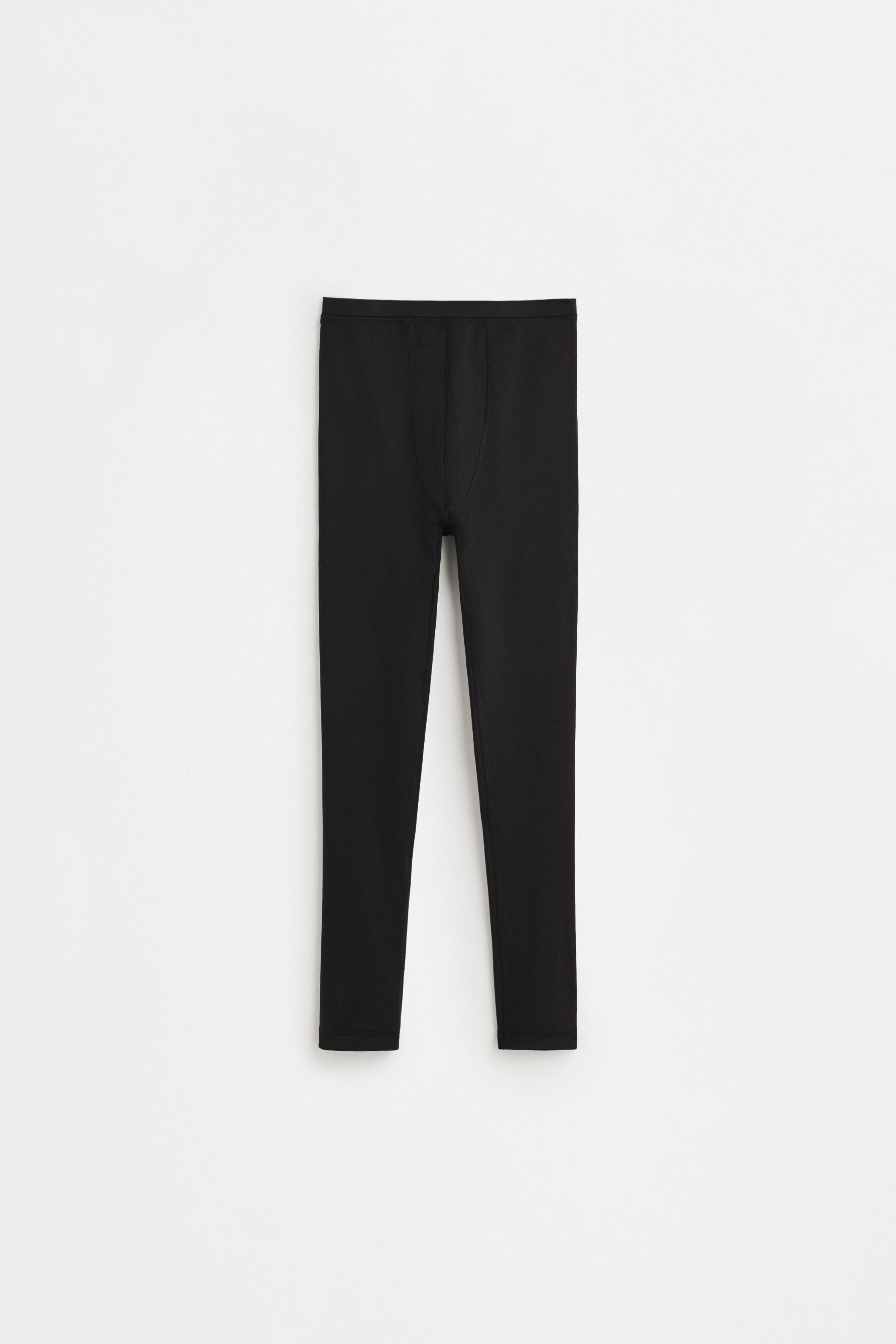 Medium-weight thermal comfort leggings — BLACK