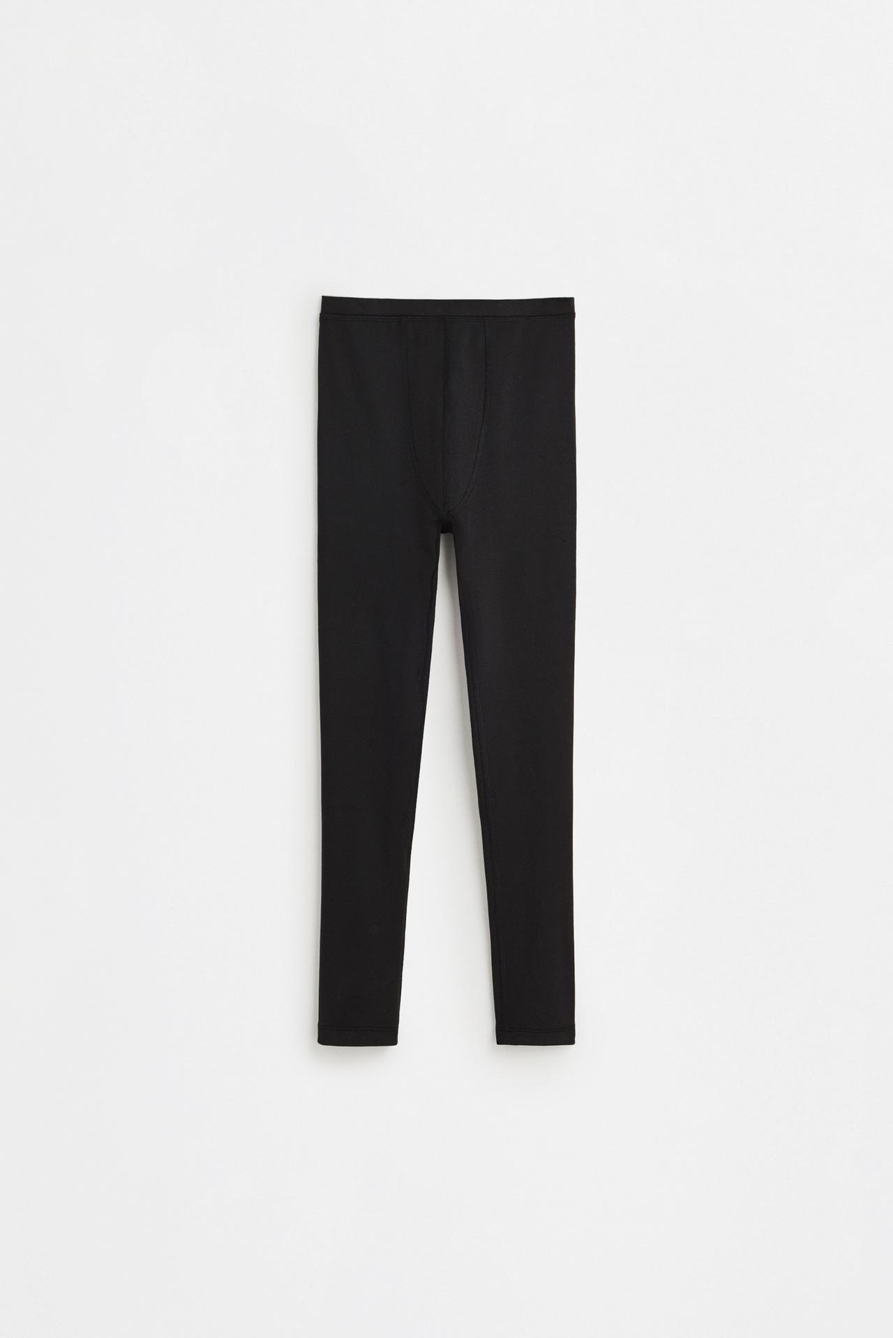 Medium-weight thermal comfort leggings — BLACK