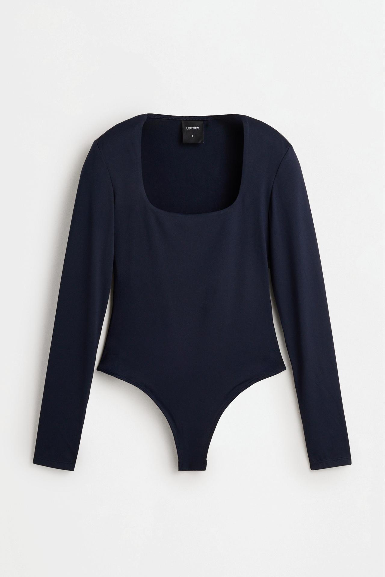 Bodysuit with square neckline — DARK NAVY