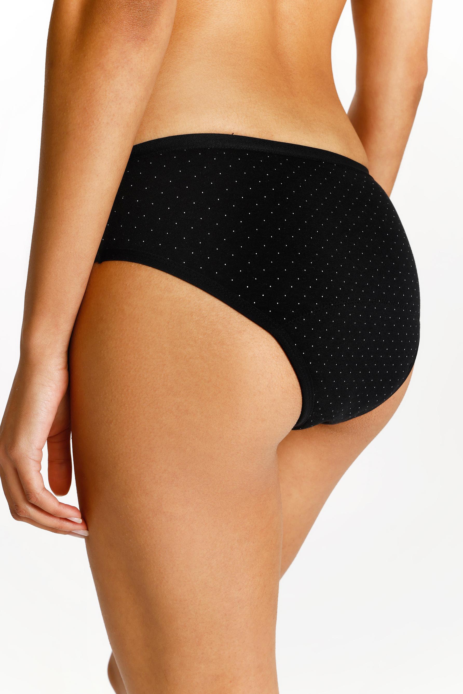 2-pack of cotton period briefs — BLACK