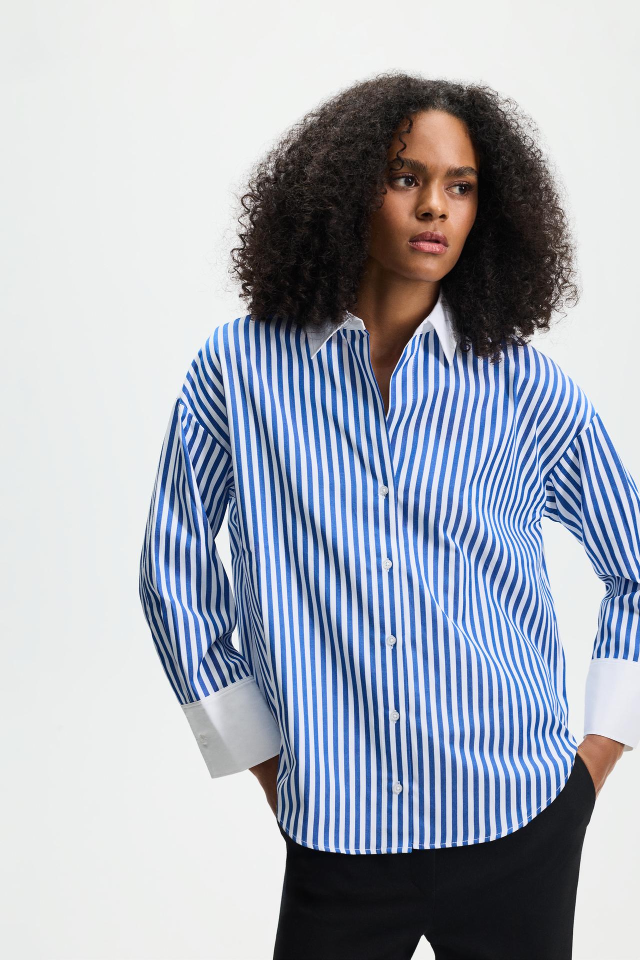 Striped shirt — MEDIUM BLUE
