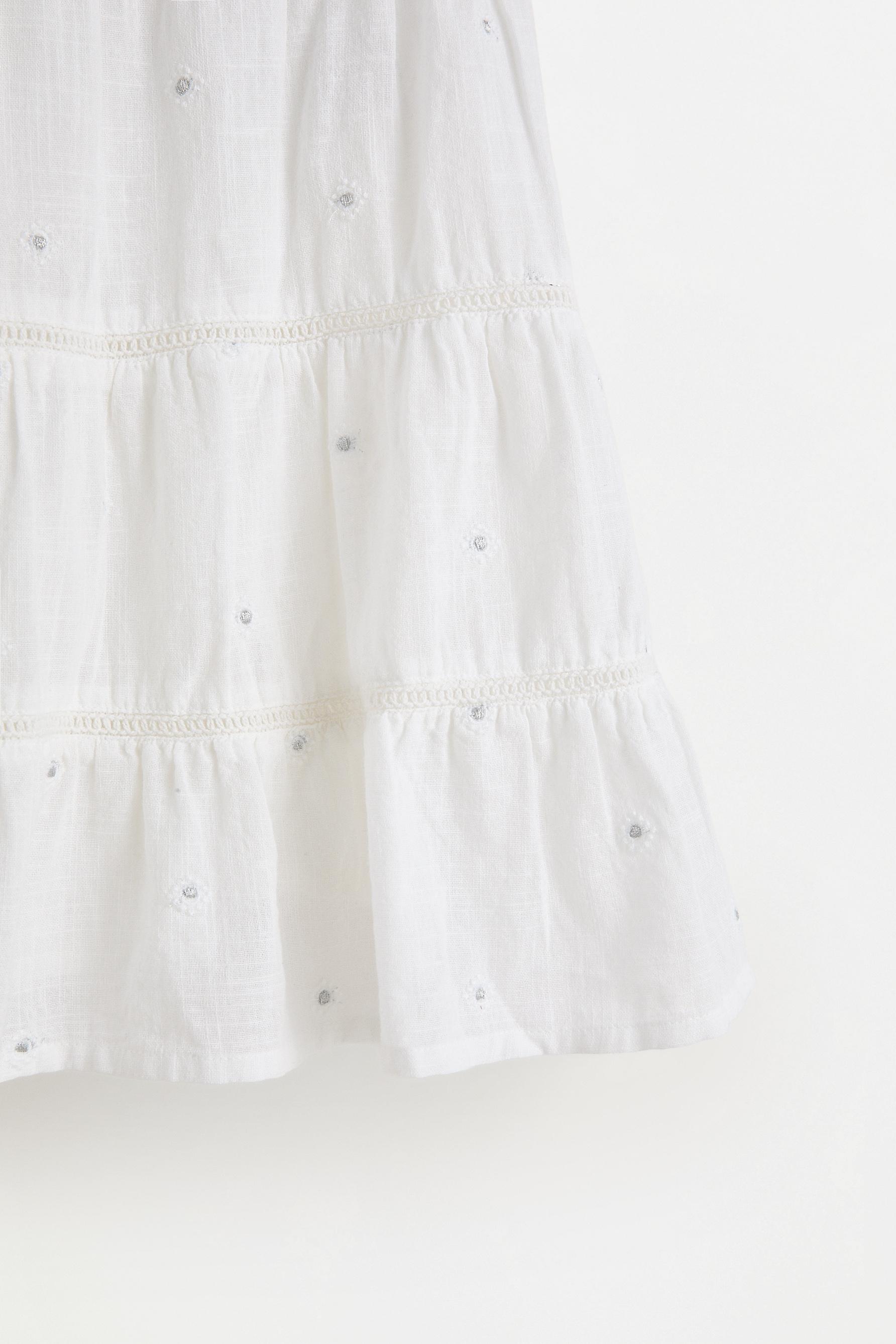 Embroidered sequin skirt — WHITE