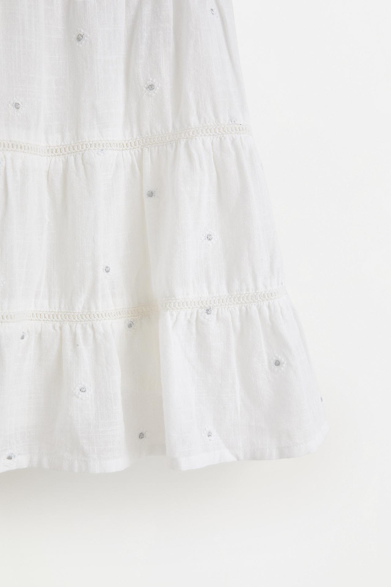 Embroidered sequin skirt — WHITE
