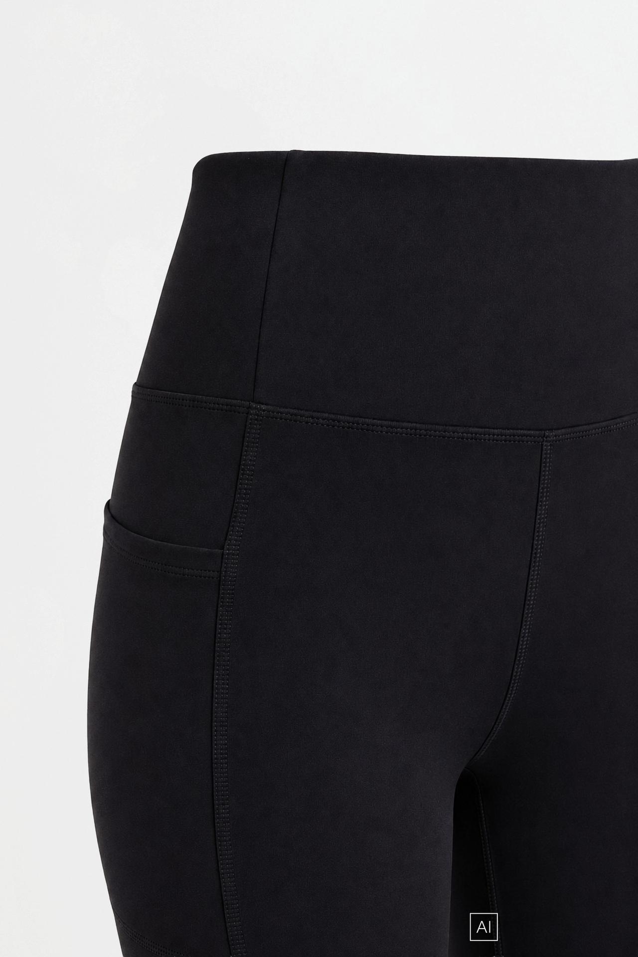Shaping effect sports leggings — BLACK