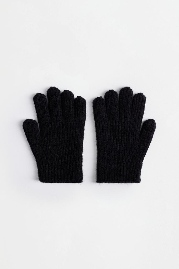 Knit gloves — BLACK