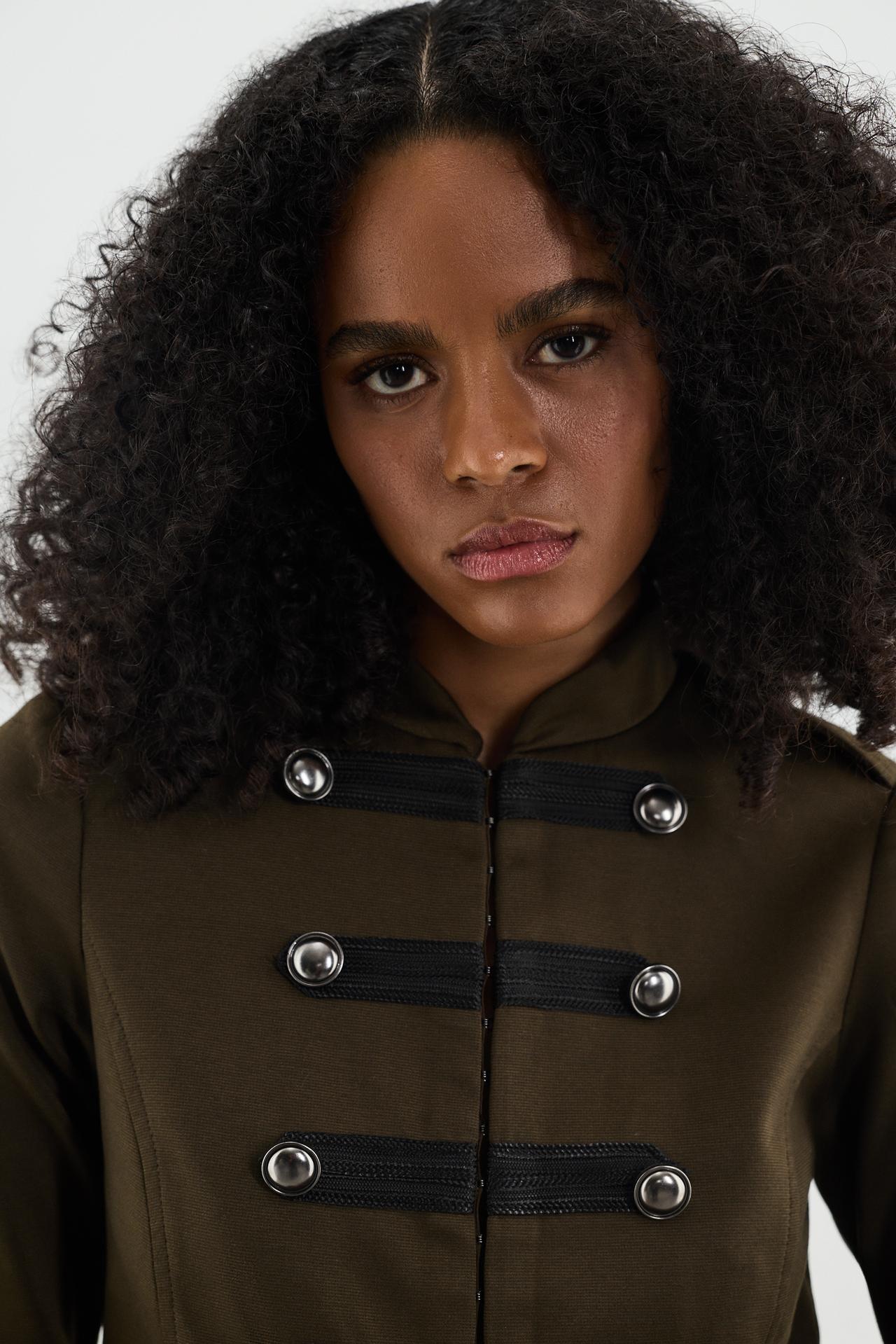 Fitted toggle jacket — PALE KHAKI