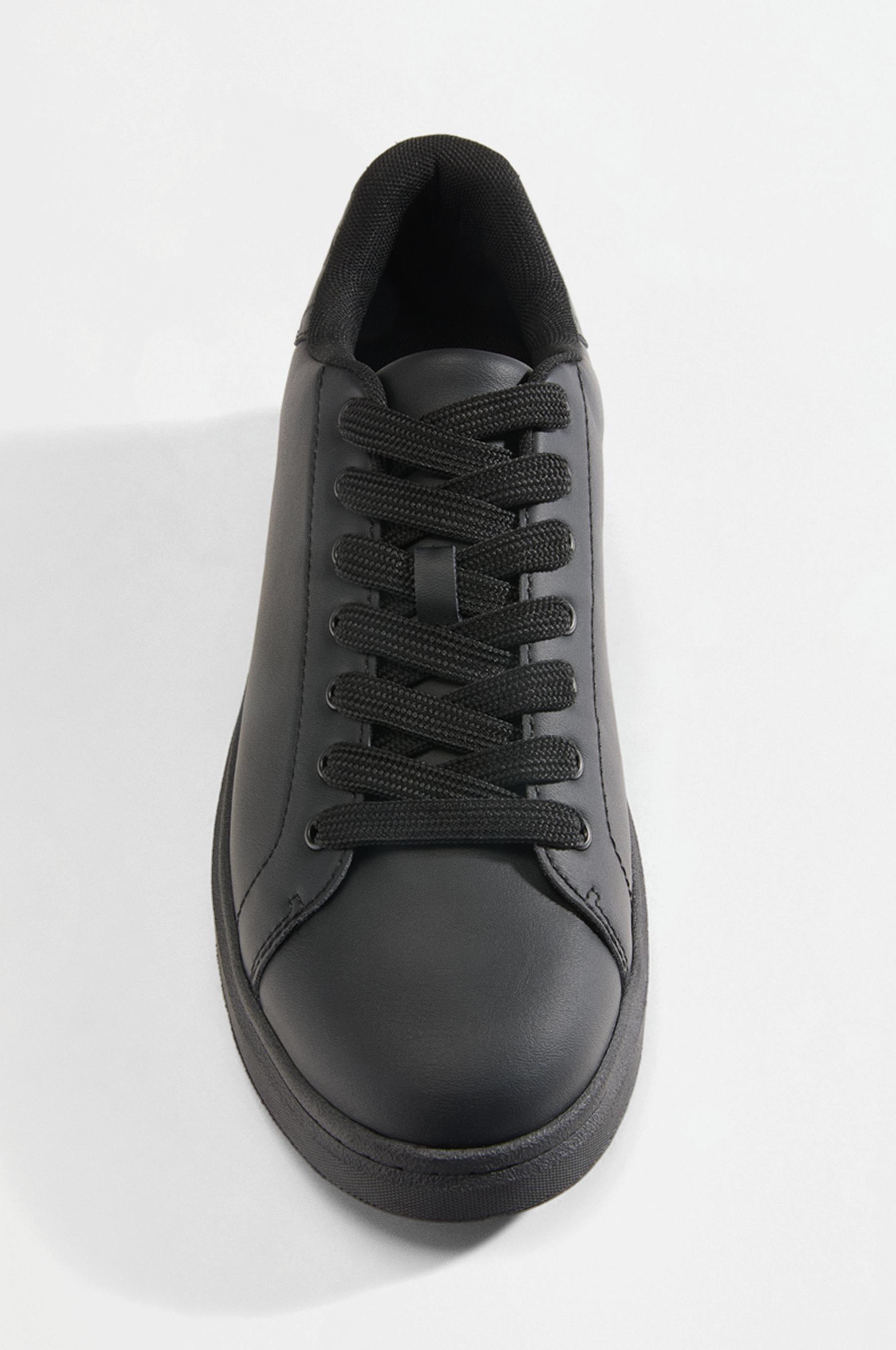 Contrast heel counter slipper — BLACK