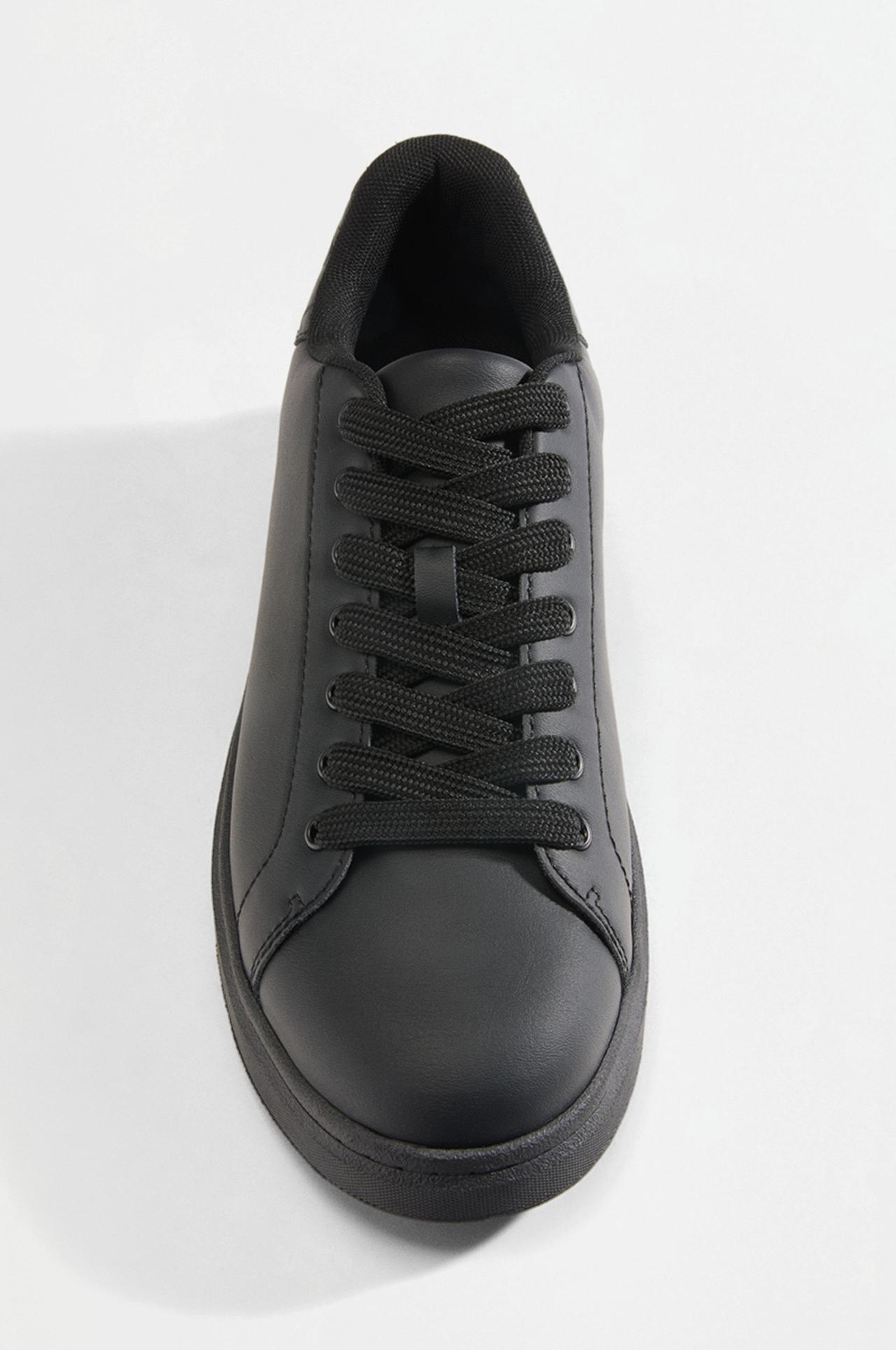 Contrast heel counter slipper — BLACK