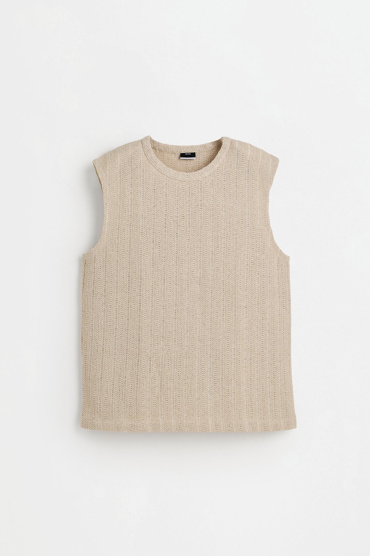 Openwork textured vest — CAMEL