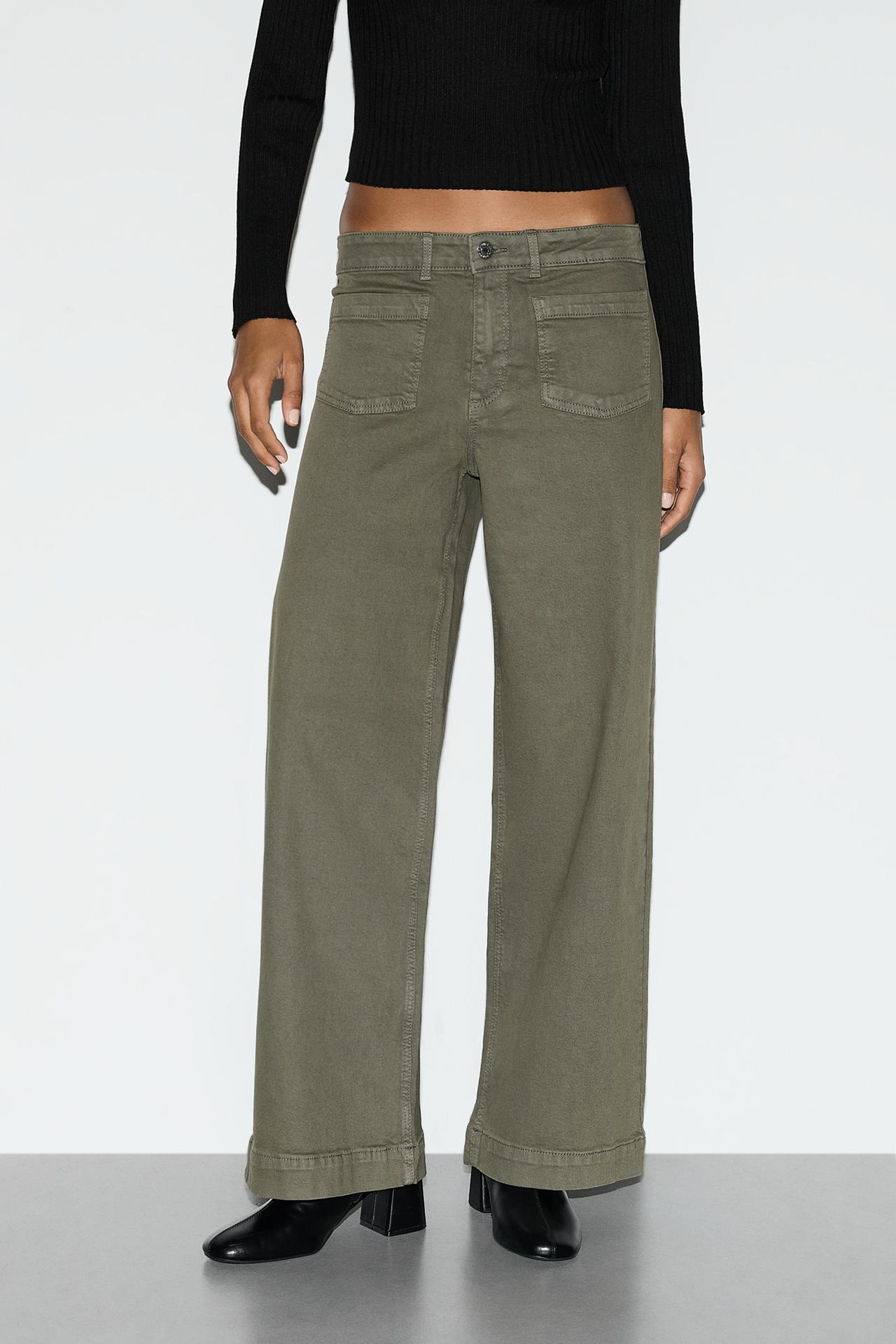 Culotte pocket jeans — DARK KHAKI