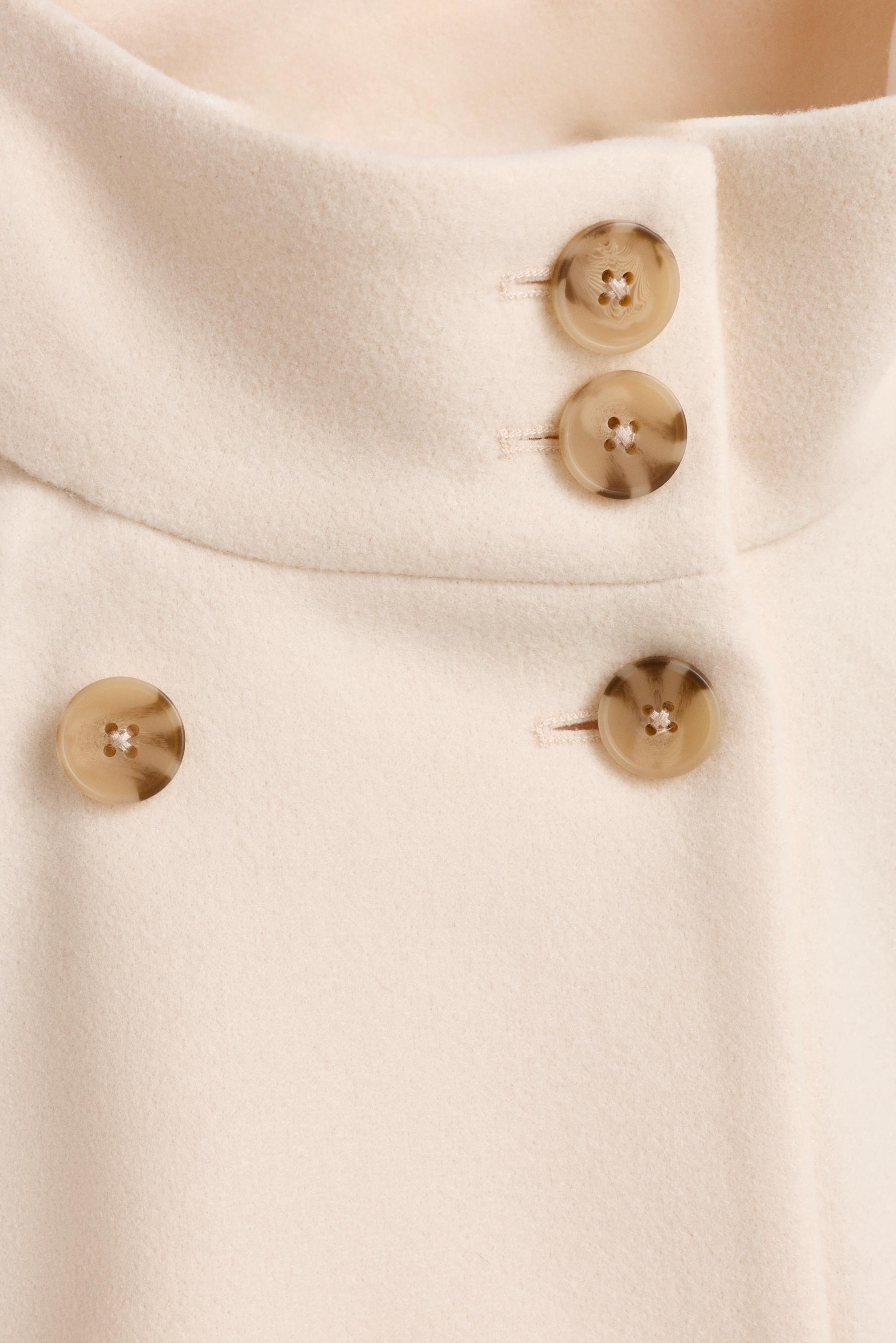 Wool-blend cape — VANILLA