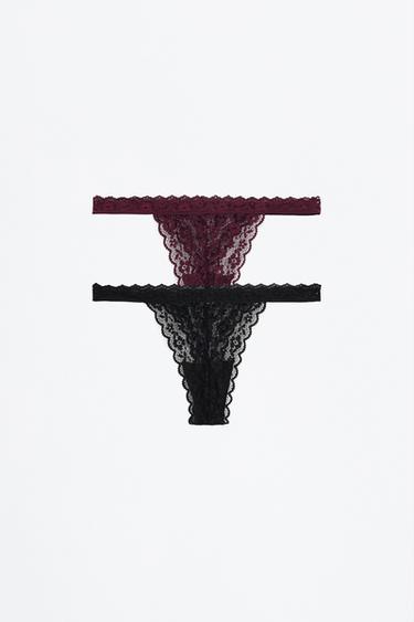 2-pack of lace thongs — BURGUNDY 6