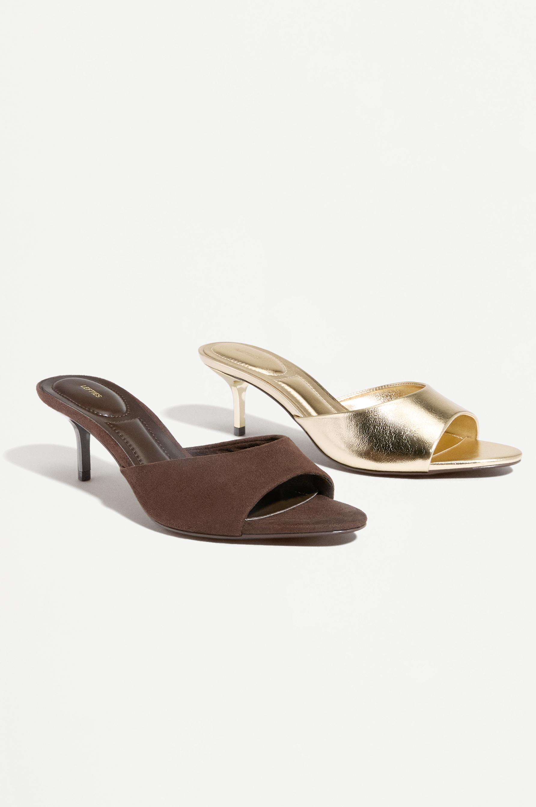 Lefties Kahverengi Lefties Arkasi Topuklu açık sandalet