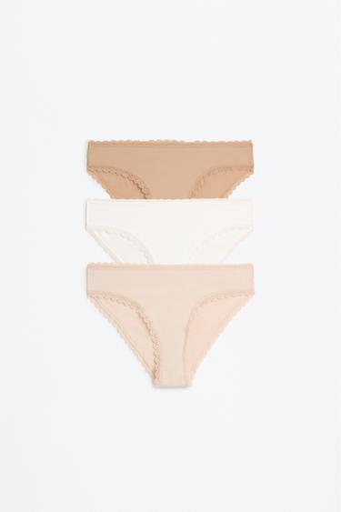 Pack of 3 pairs of classic microfibre briefs — BEIGE 5