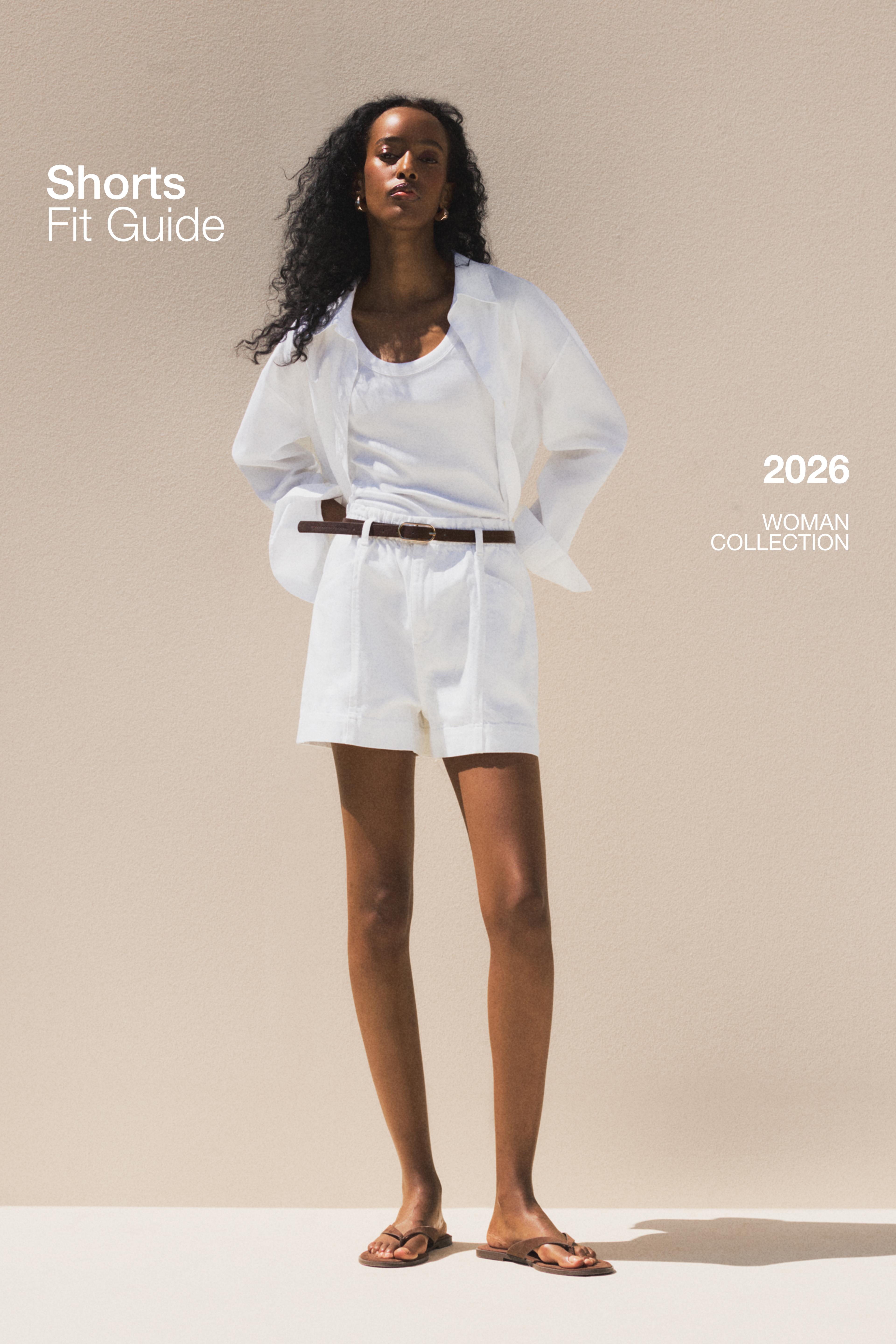 Paperbag denim shorts — WHITE