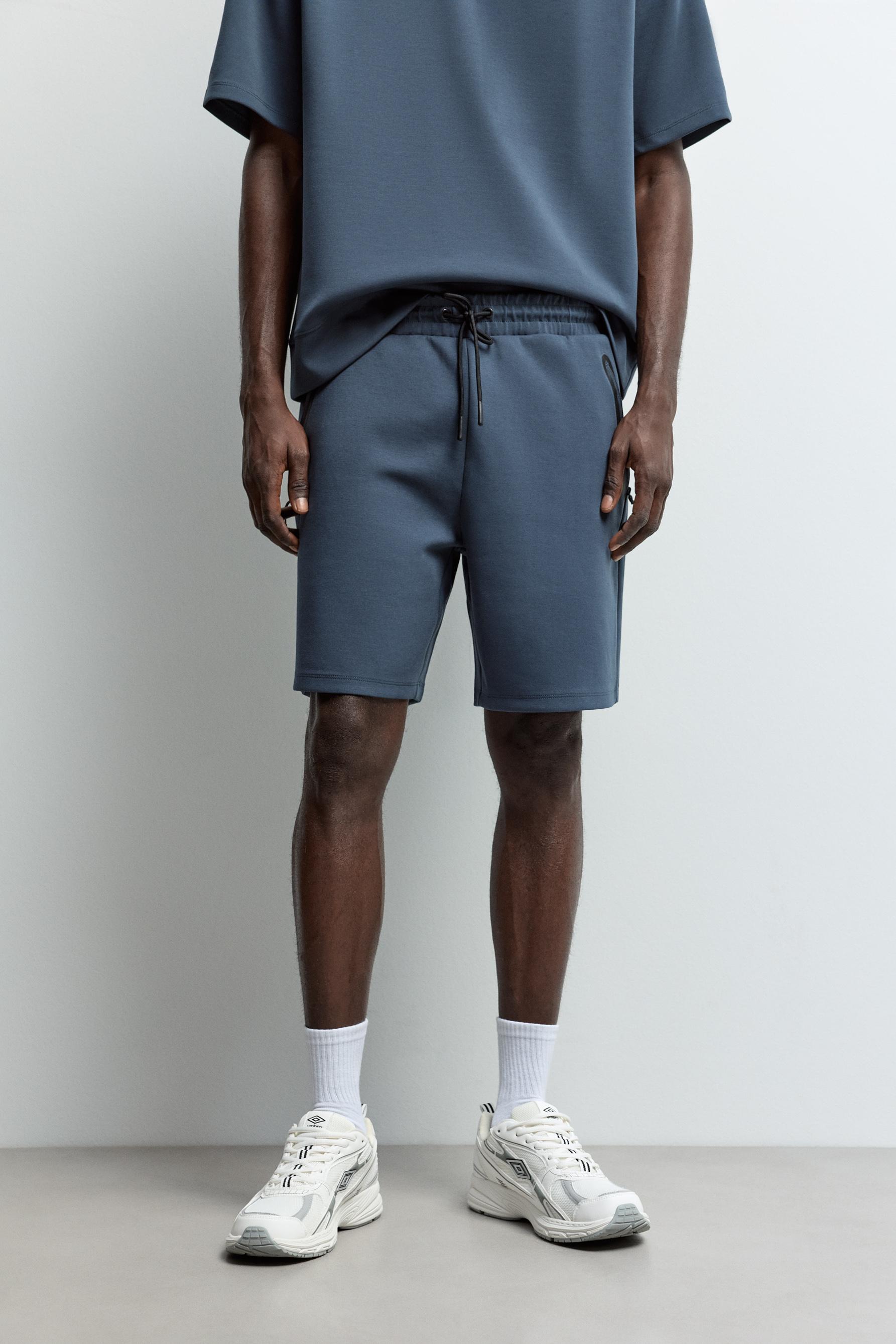 Basic interlock Bermuda shorts — DARK BLUE