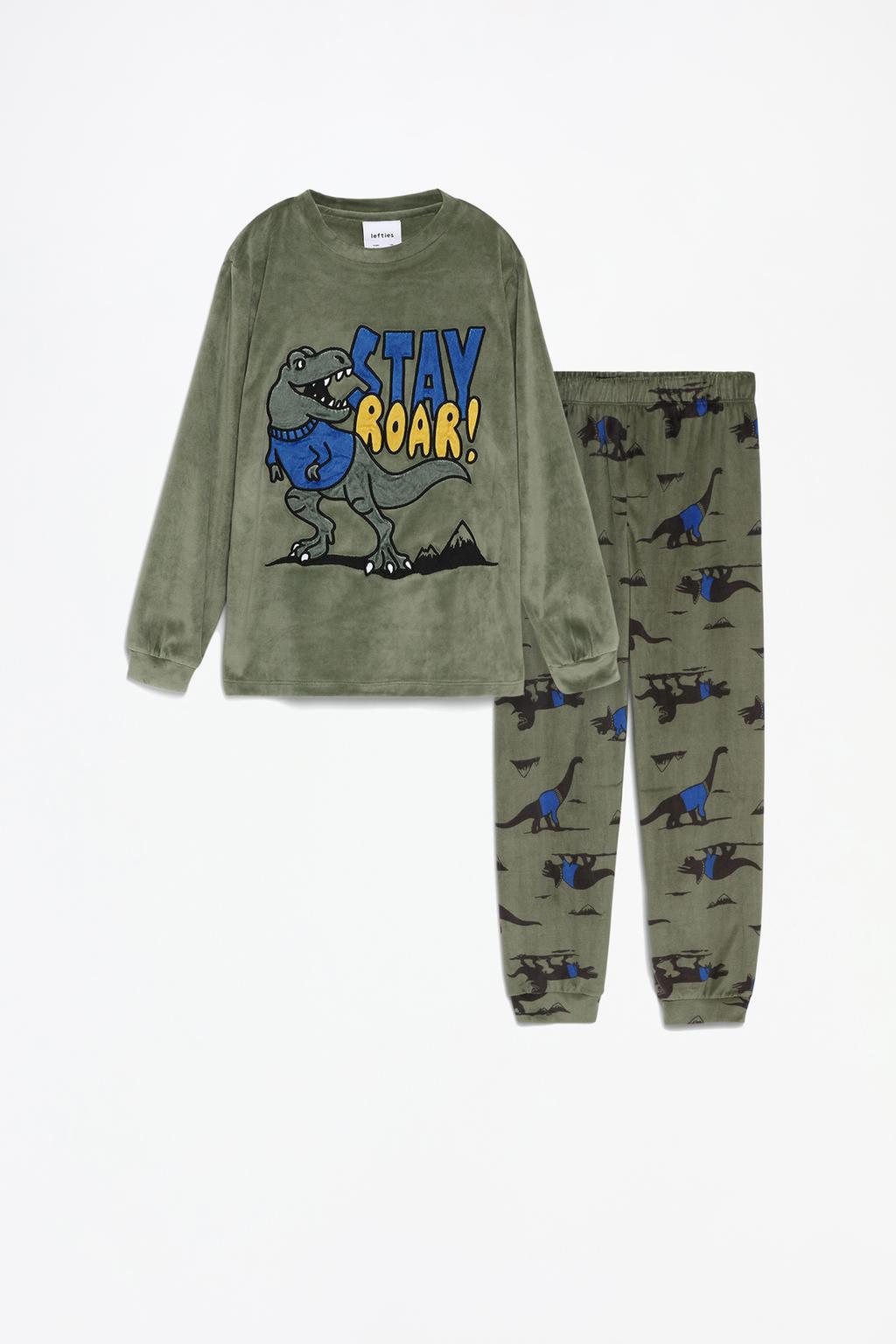 Faux fur dinosaur pyjama set