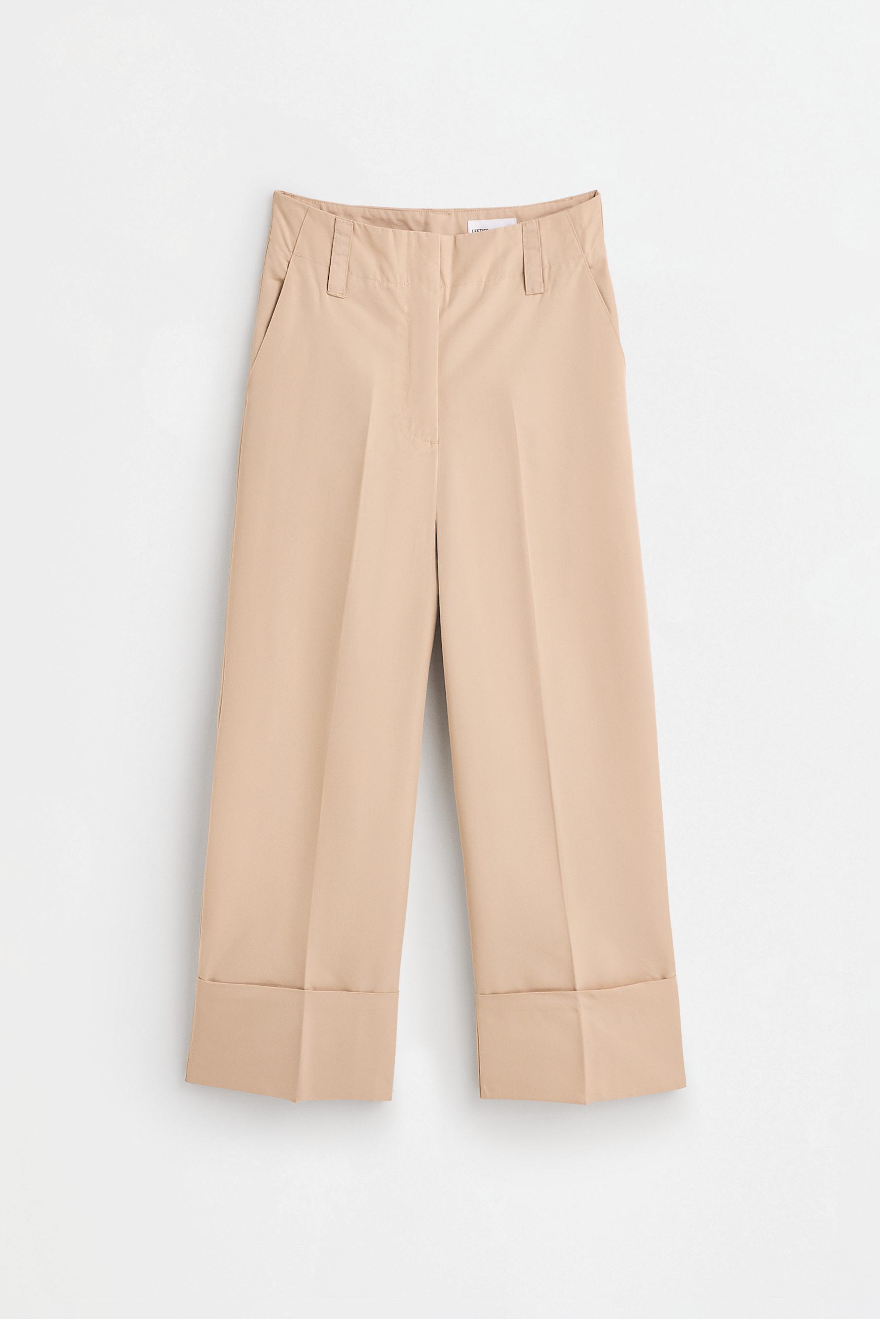 Straight-leg cuffed trousers — LIGHT CAMEL