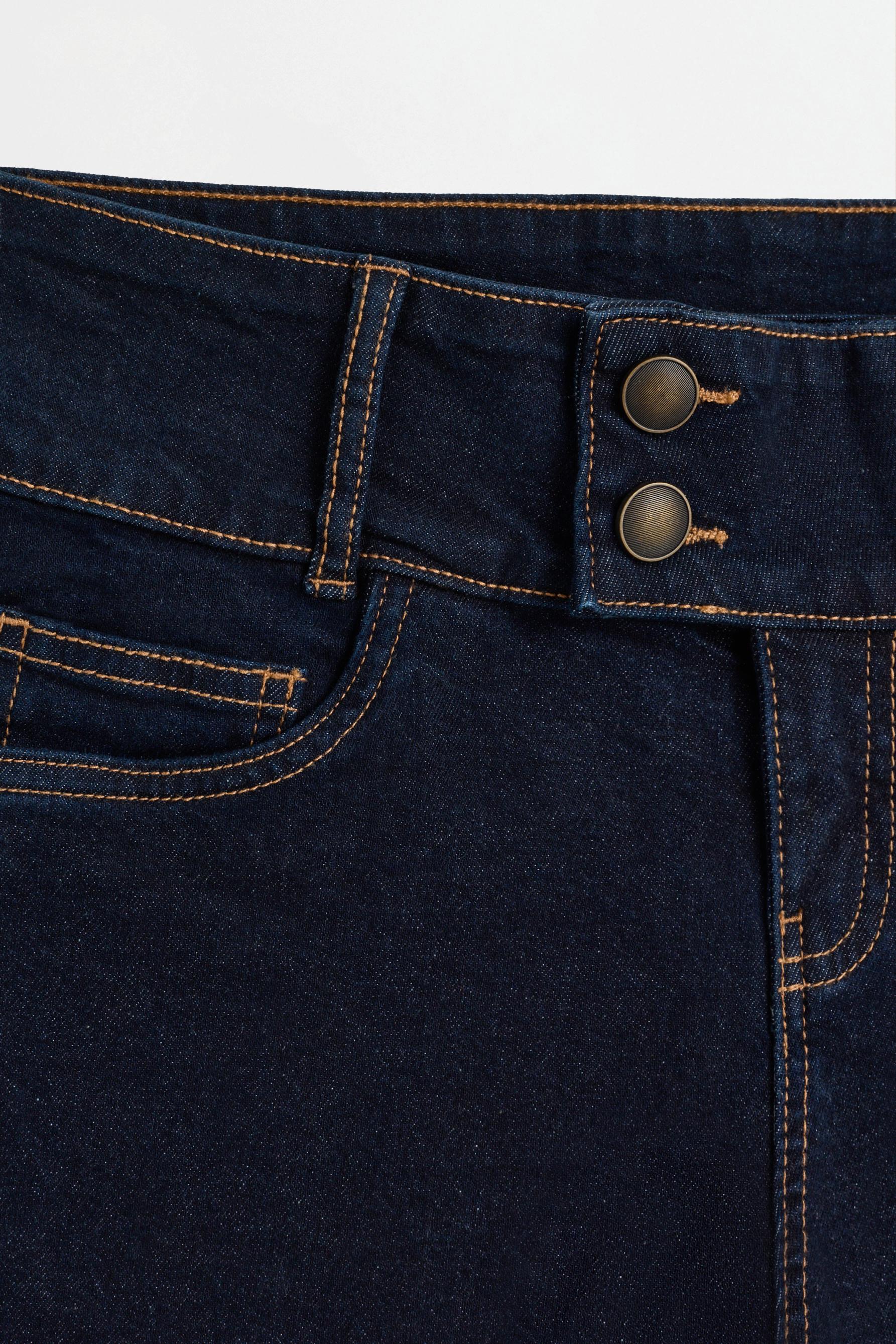 Double waistband bell bottom jeans — INDIGO