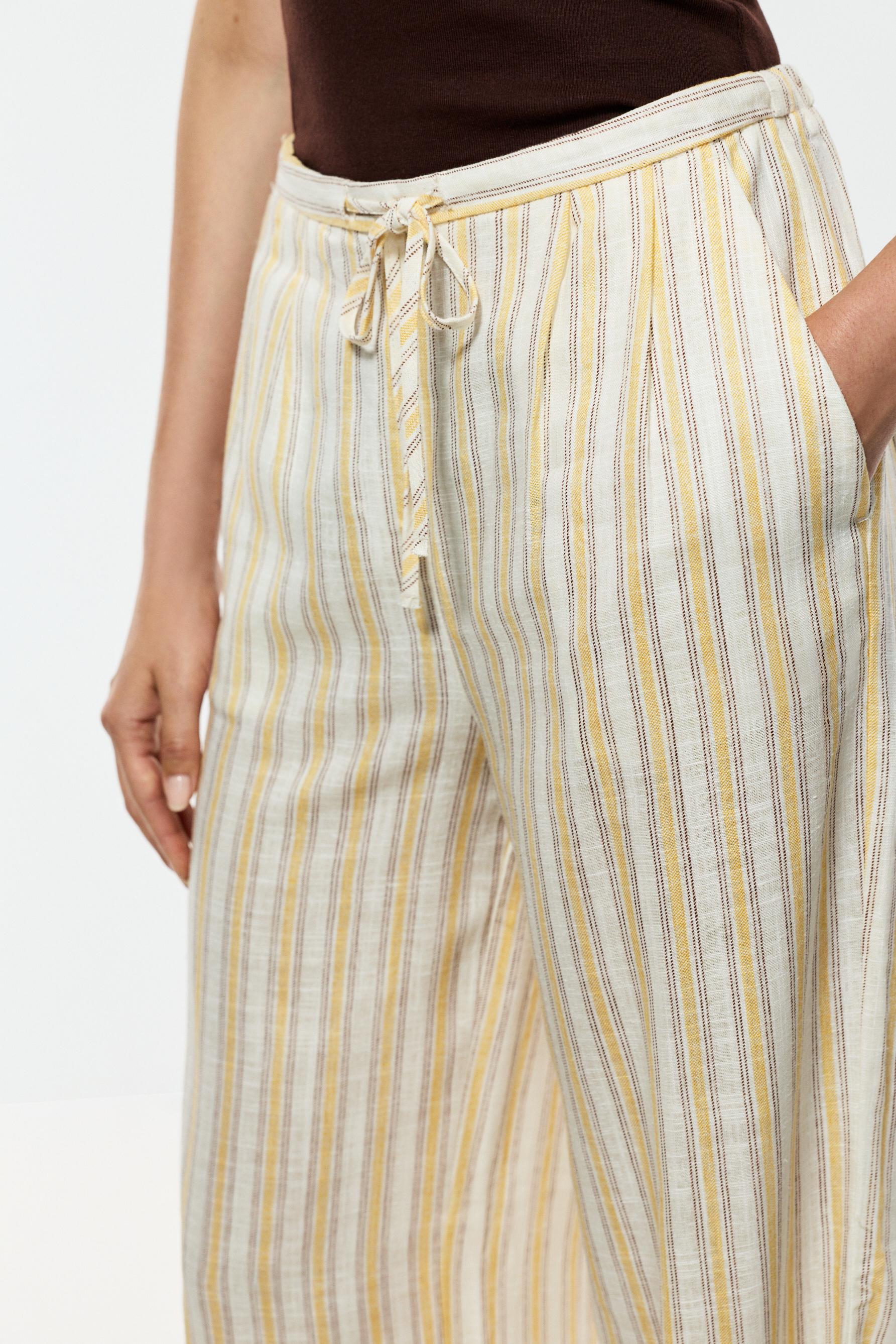 Rustic wide-leg trousers — MID YELLOW