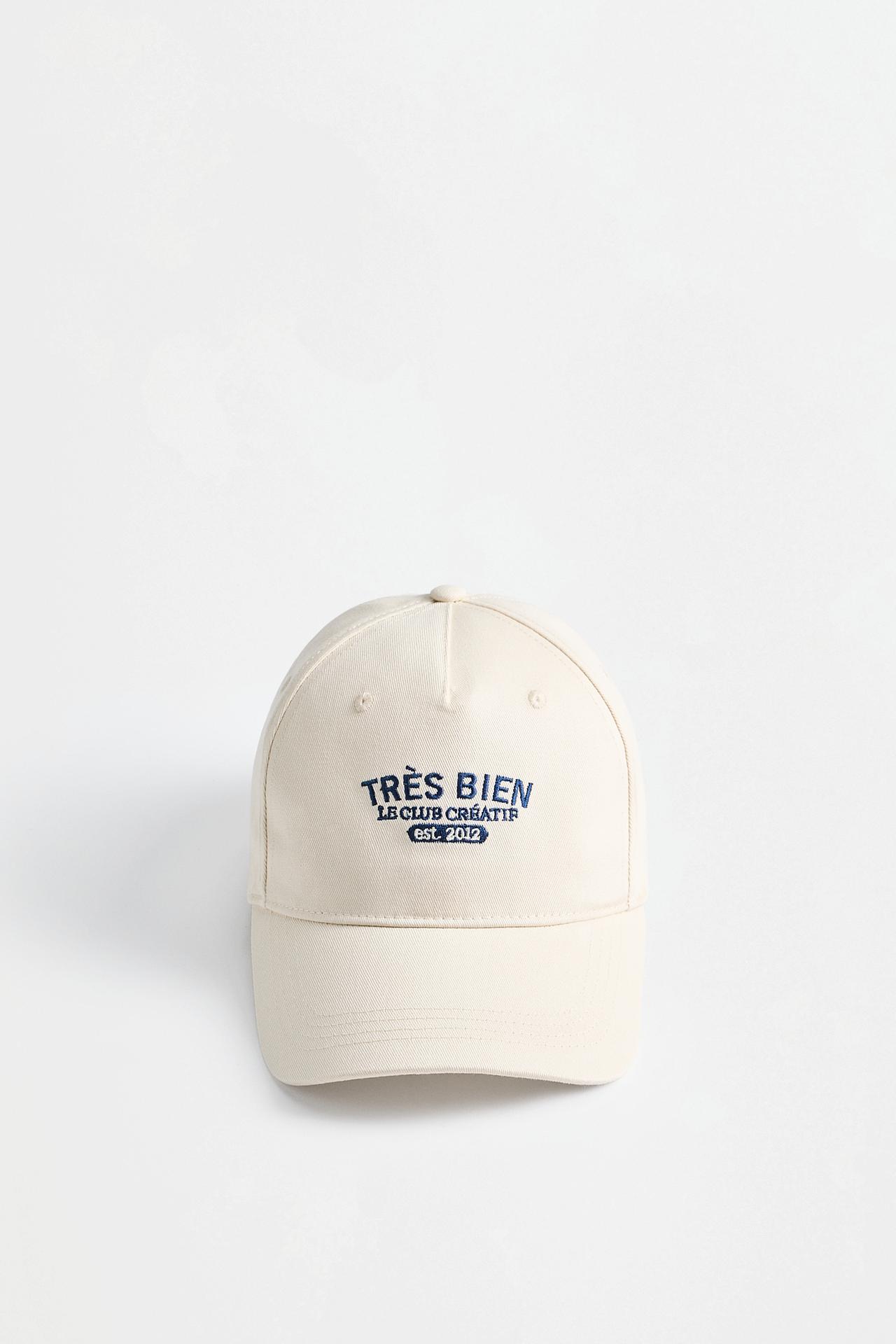 Embroidered cap — ECRU
