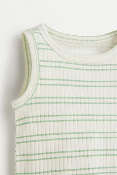 Pack of 2 ribbed sleeveless bodysuits — PALE GREEN 5