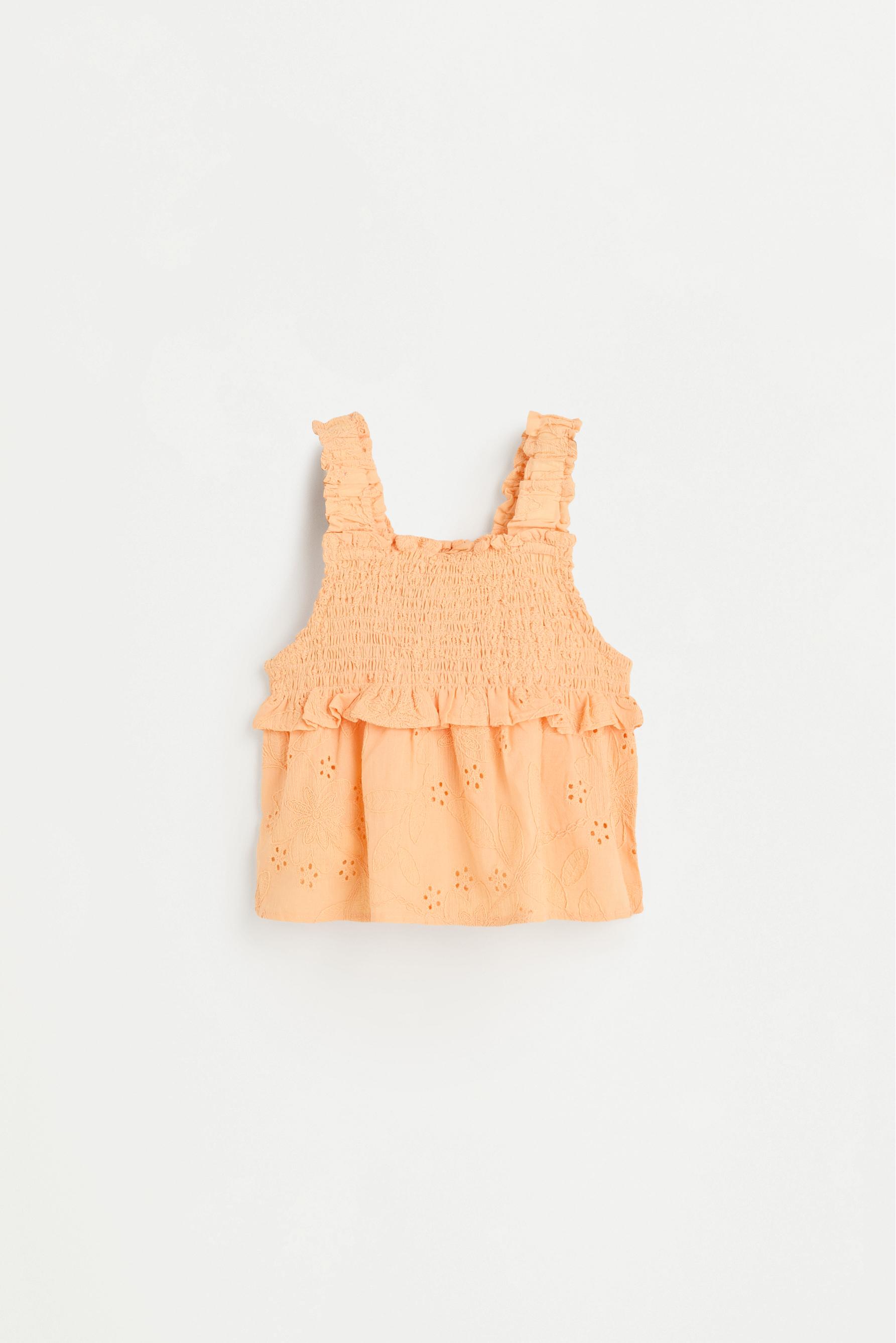 Swiss embroidery top — LIGHT ORANGE