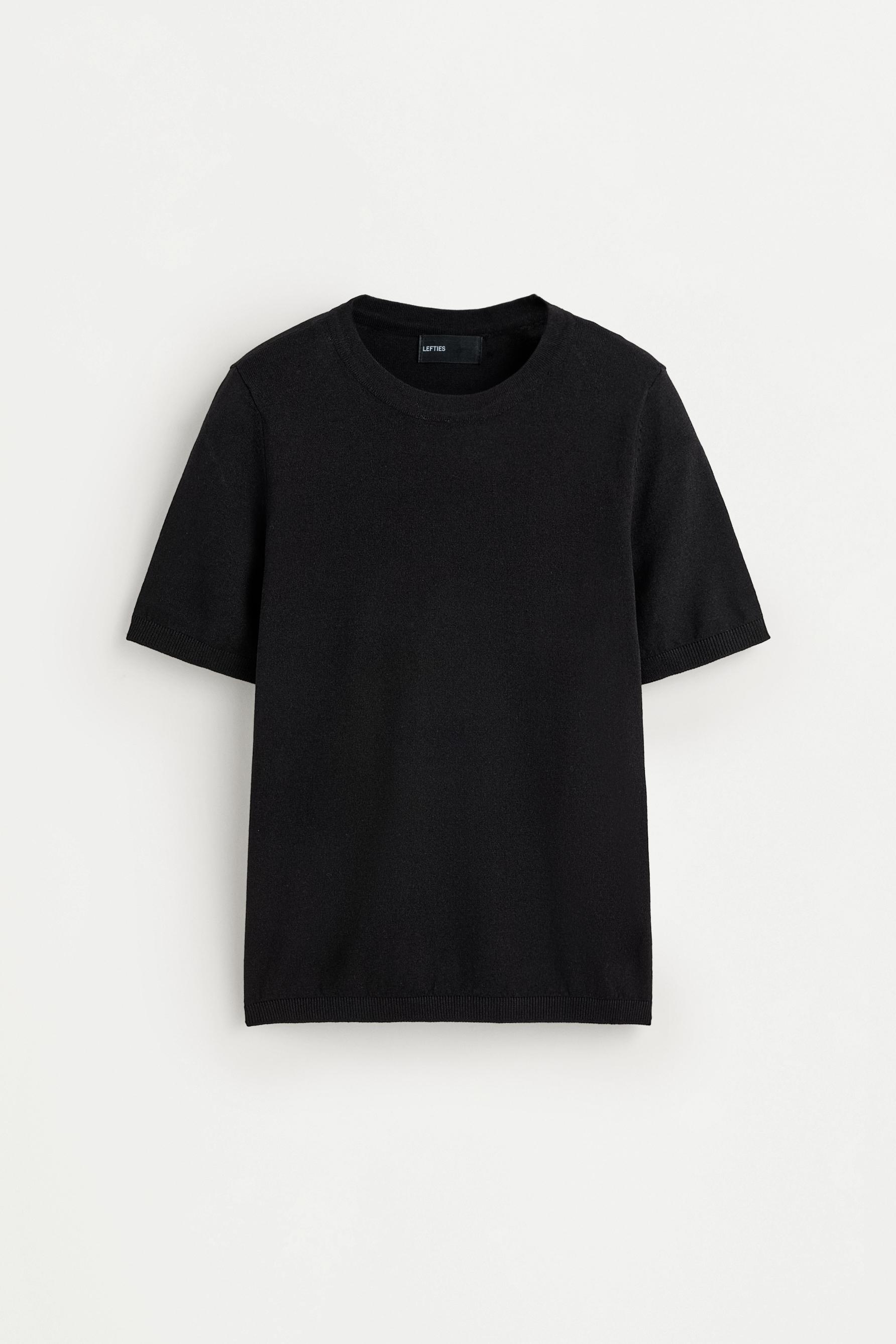 Basic knit top — BLACK