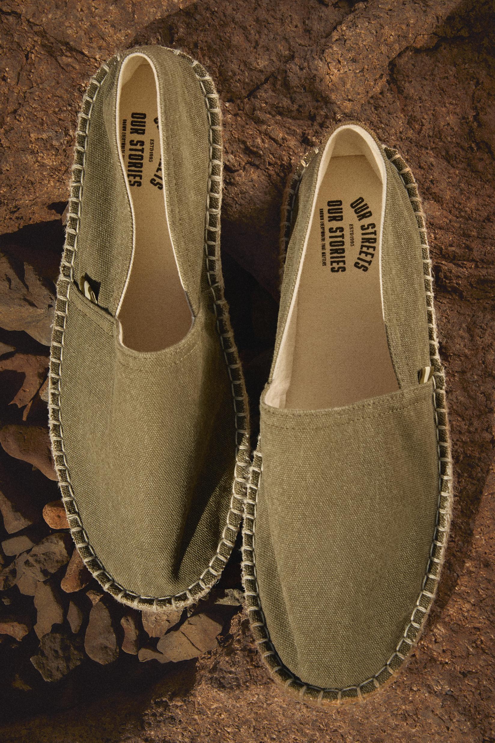 Jute-effect espadrilles — KHAKI