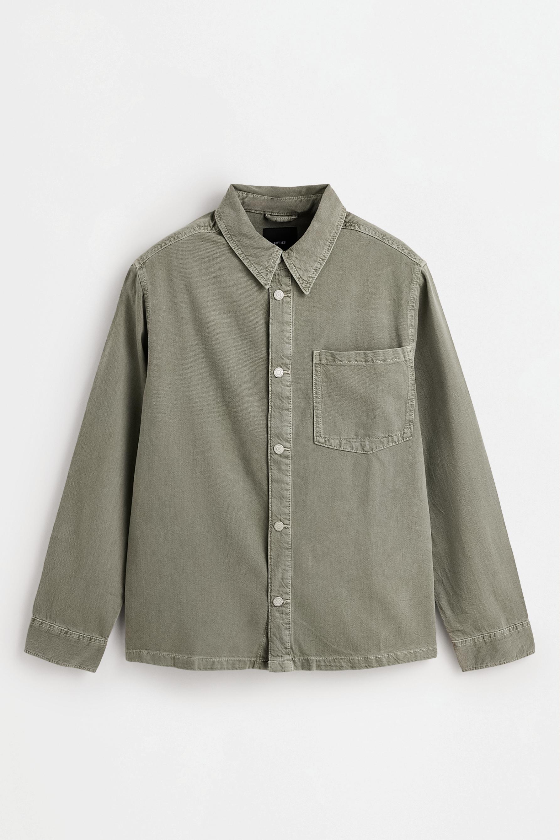 Lightweight denim overshirt — GREEN