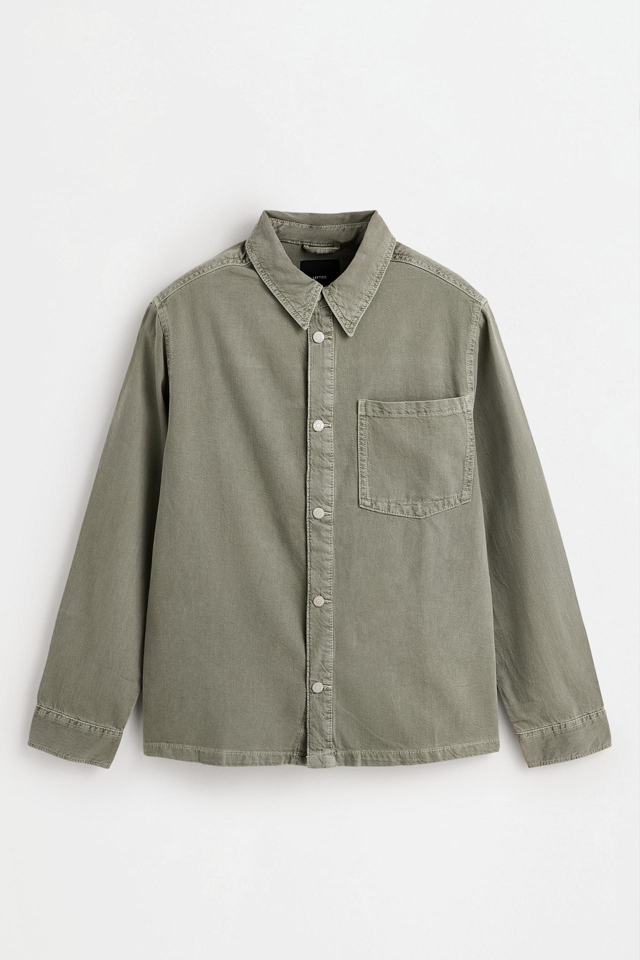Lightweight denim overshirt — GREEN