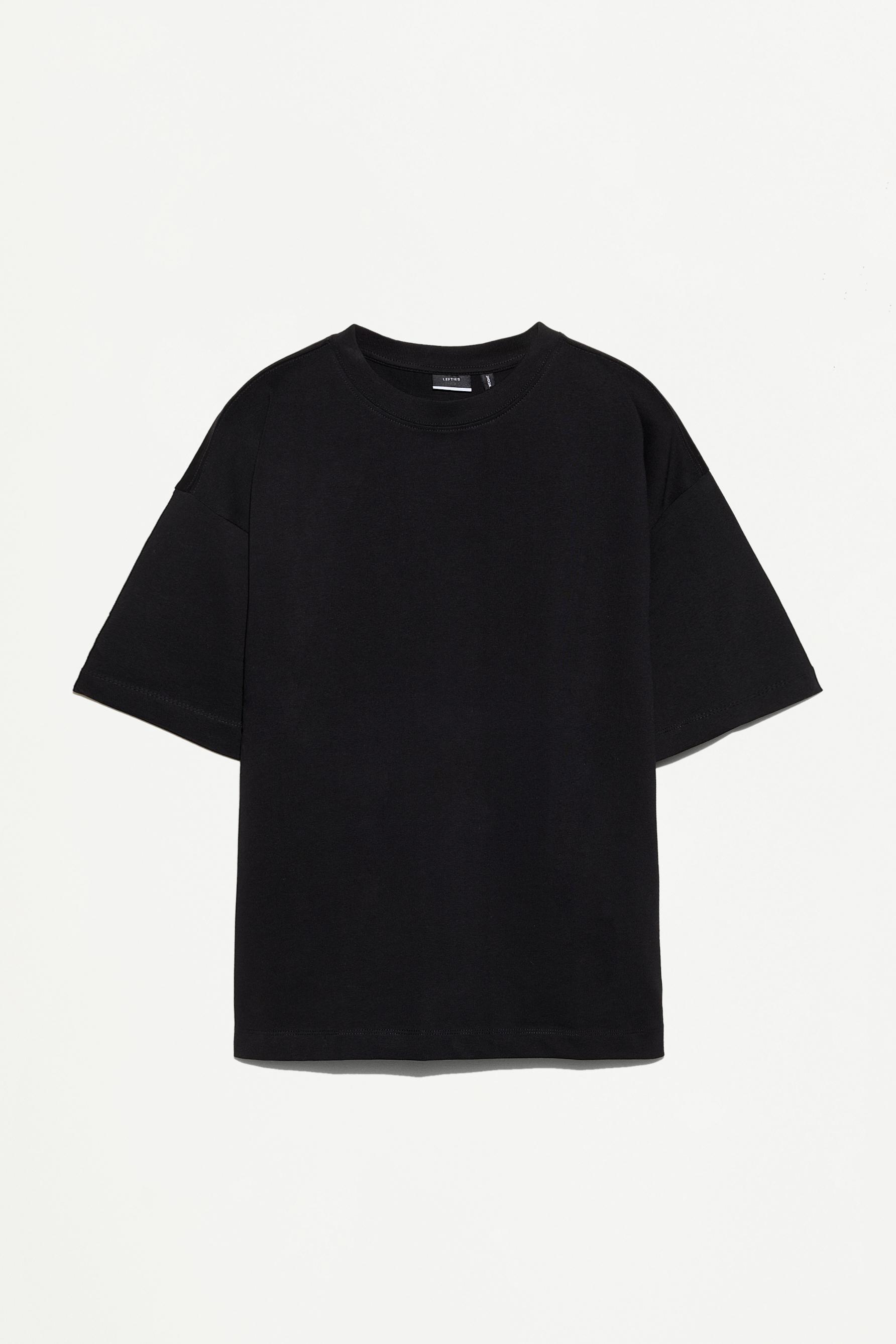 Boxy medium weight T-shirt — BLACK