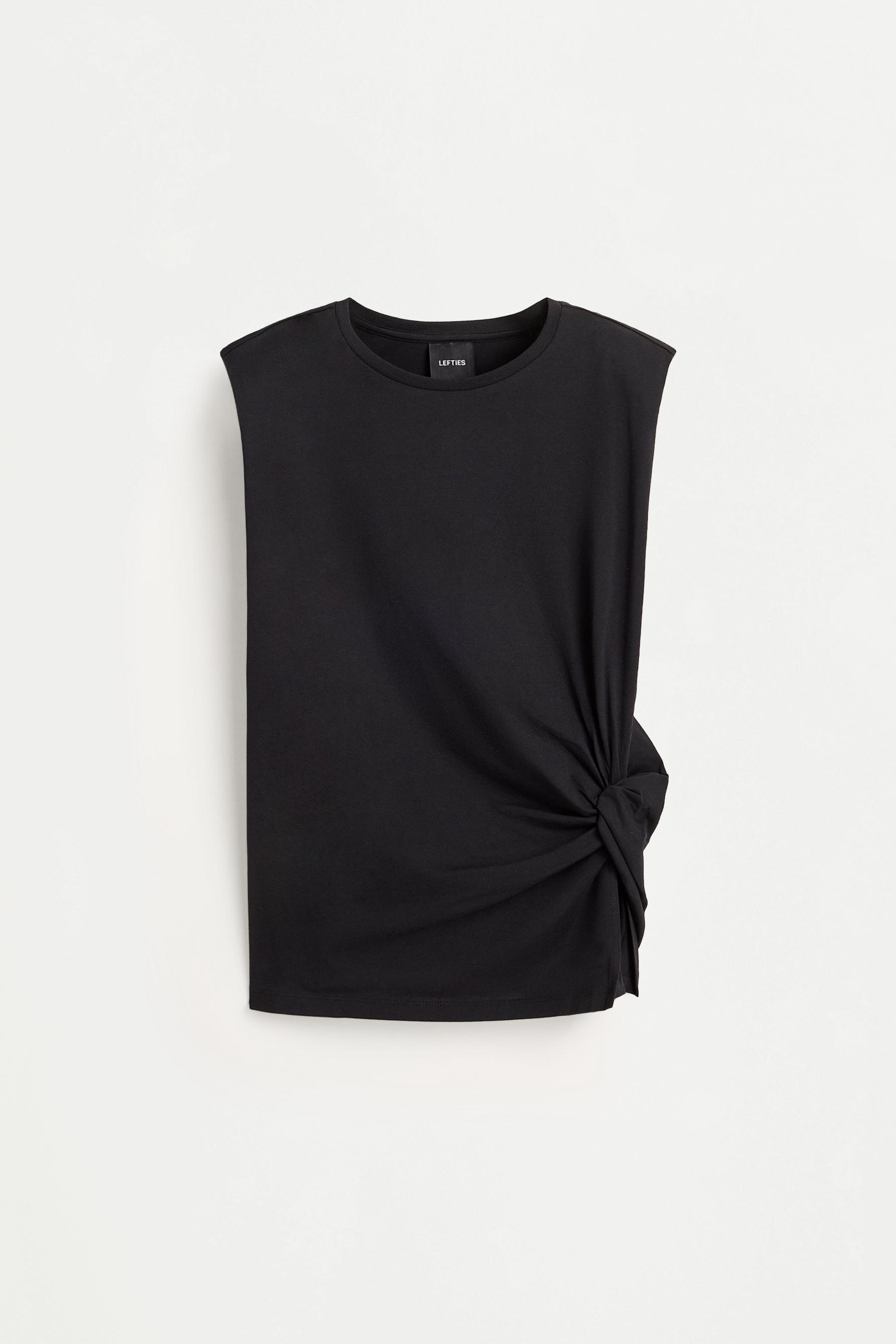 Knotted T-shirt — BLACK