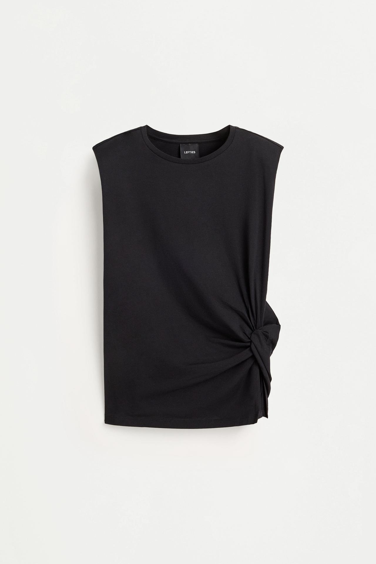 Knotted T-shirt — BLACK