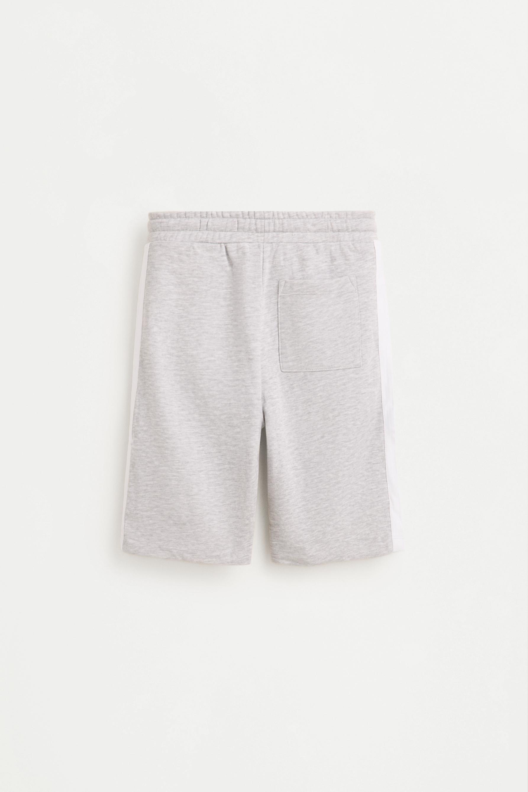 Side-stripe Bermuda shorts — GREY MARL