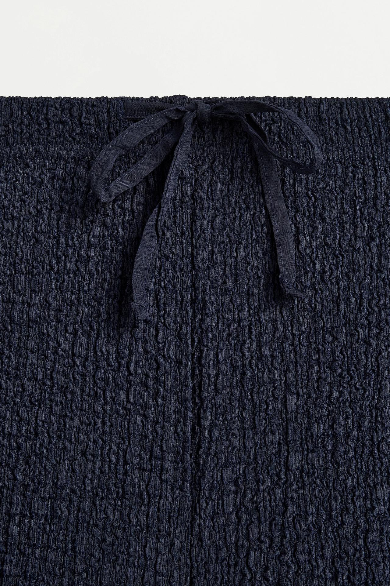 Textured wide-leg trousers — NAVY