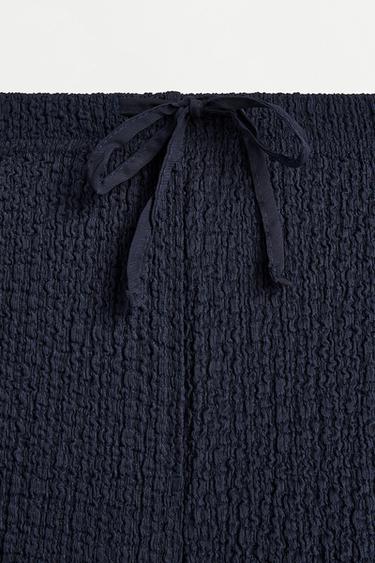 Textured wide-leg trousers — NAVY 7