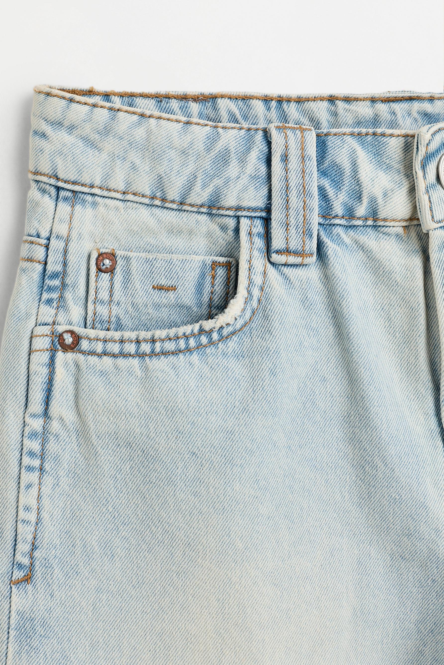 Relaxed fit denim Bermuda shorts — SKY BLUE