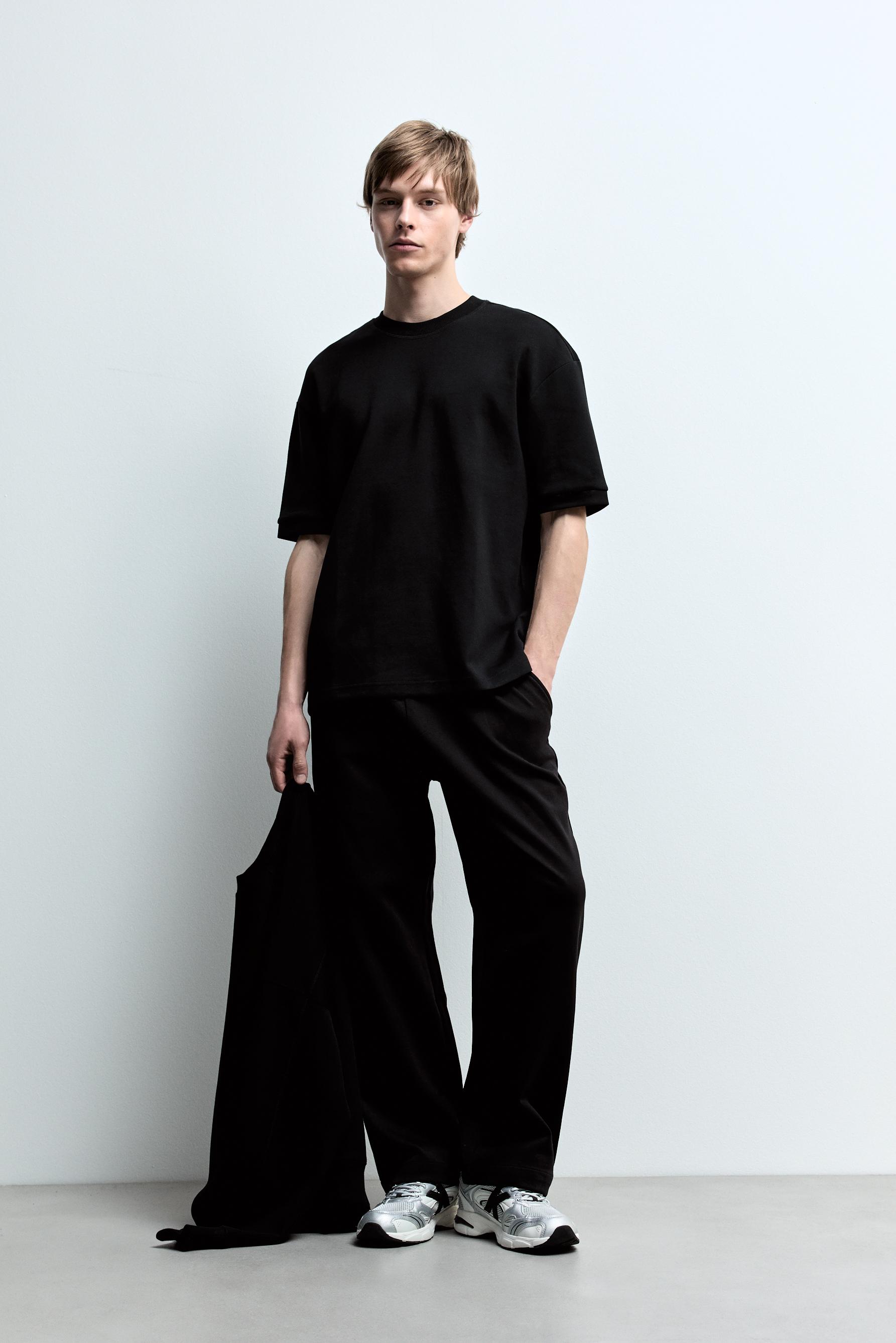 Heavy interlock T-shirt — BLACK