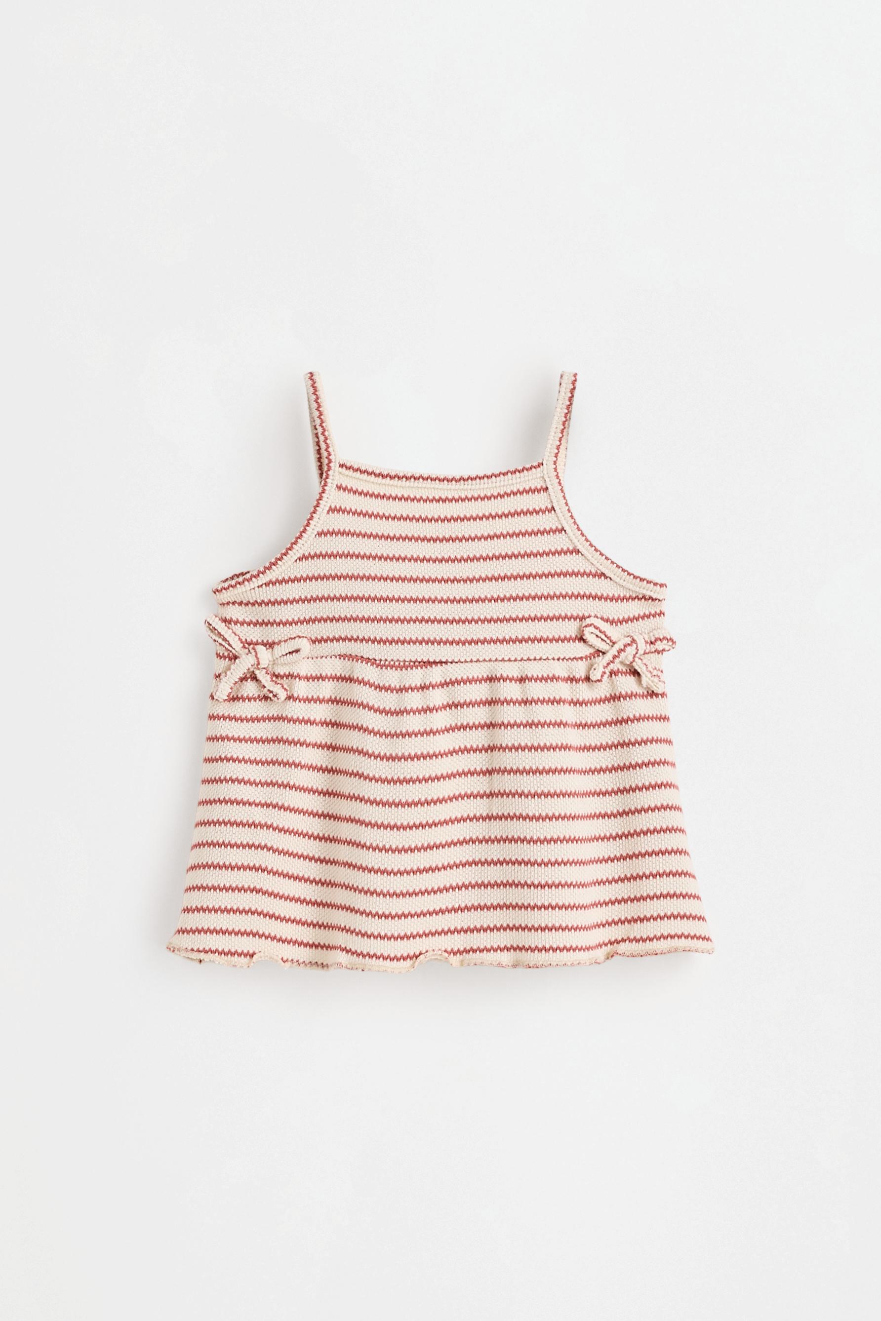 Striped bias cut top and shorts set — RUSSET
