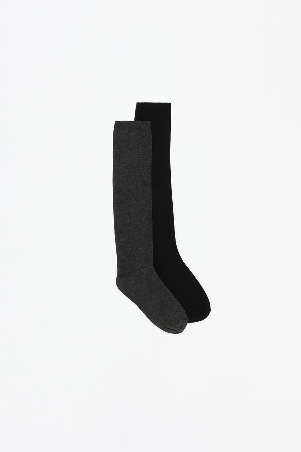 2-pack of contrast long socks