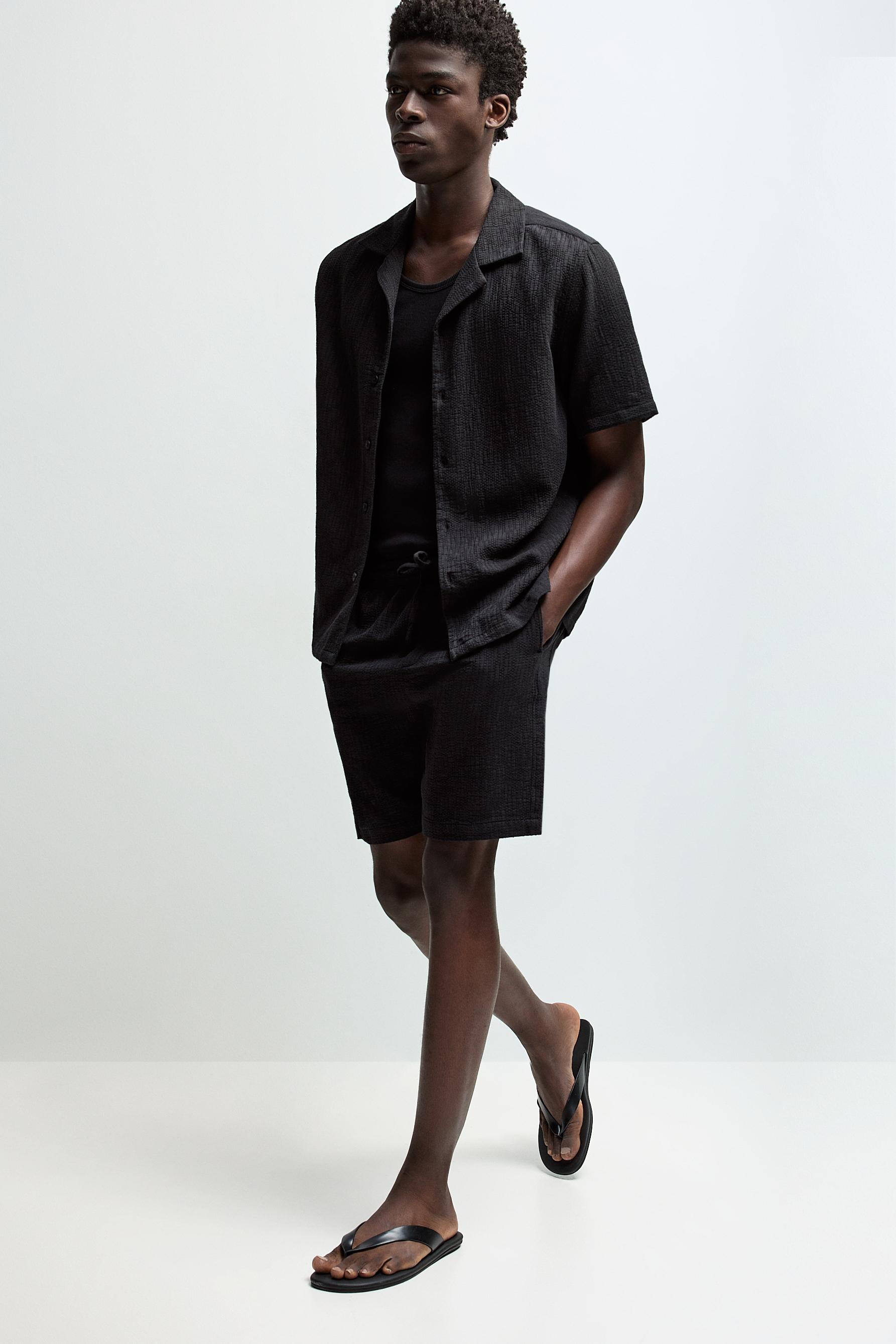 Jacquard Bermuda shorts — BLACK