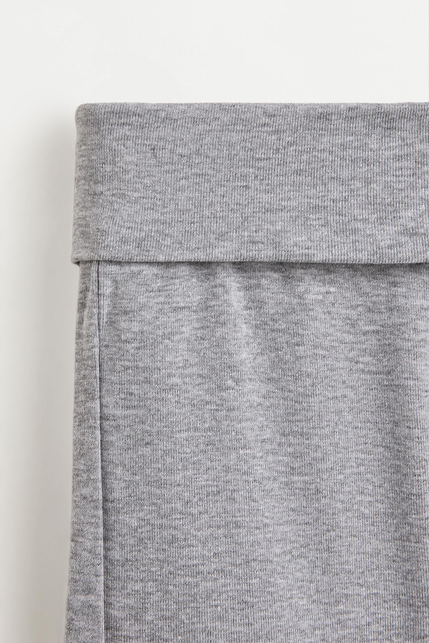 Cycling leggings with fold-over waist — GREY MARL