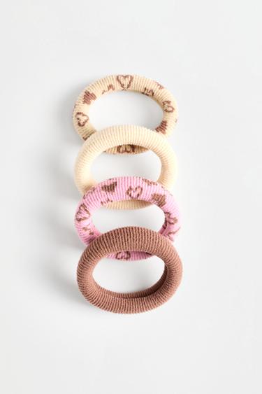 Hello Kitty ©SANRIO hair clips and ties (6-piece set) — BROWN 2