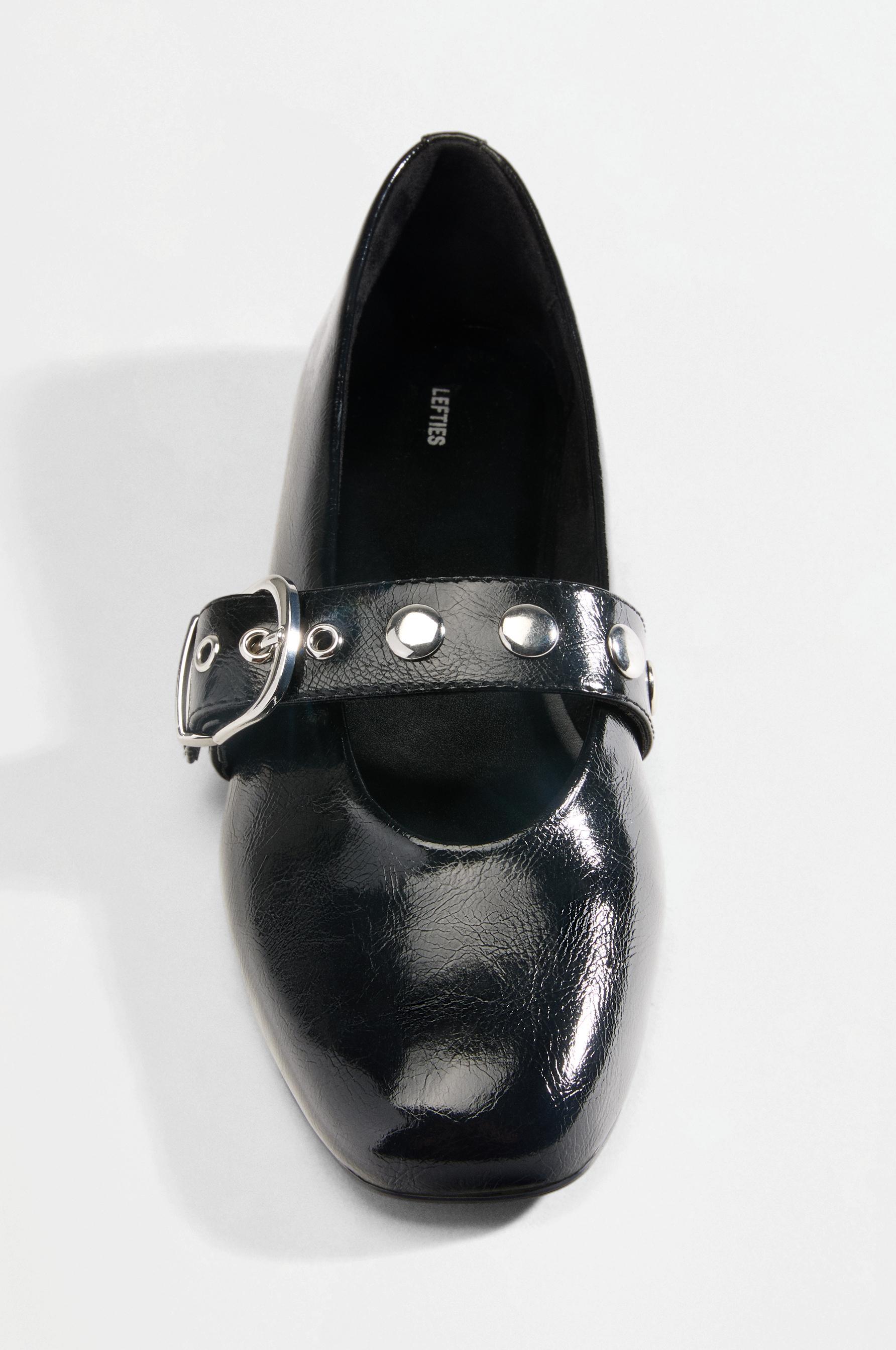 Studded ballet flats — BLACK