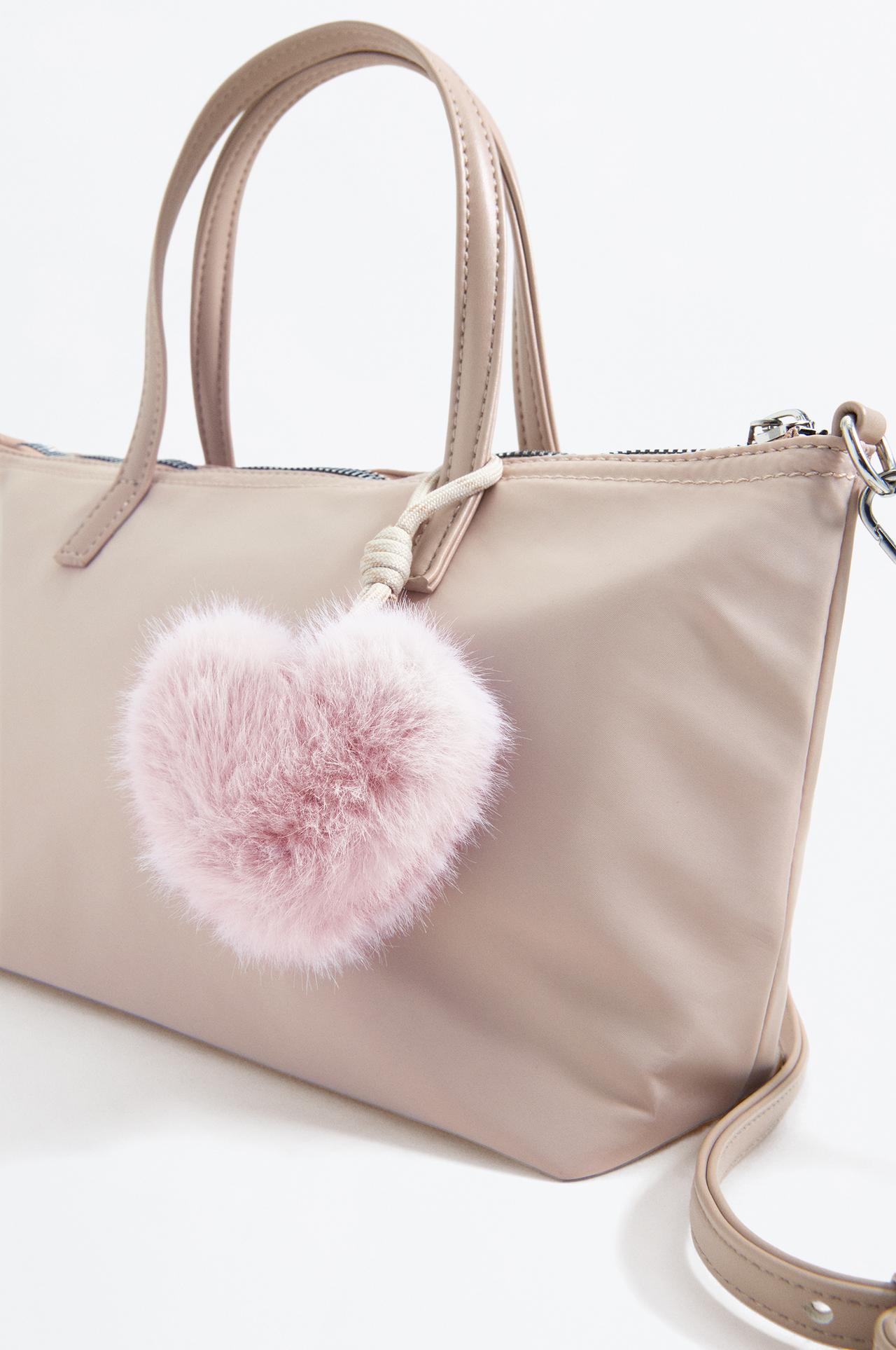 Heart charm bag — ECRU