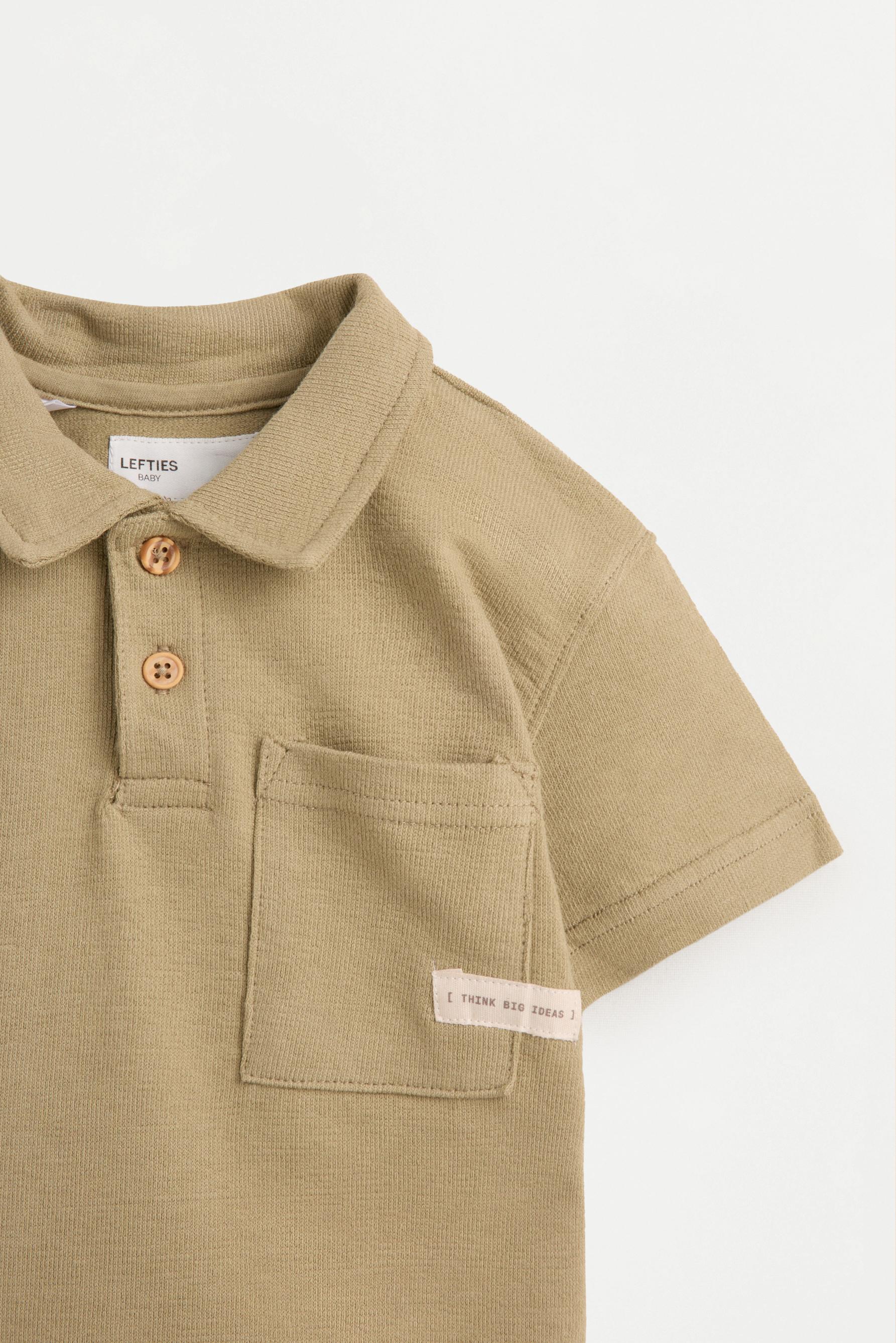 Rustic polo shirt and Bermuda shorts set — KHAKI