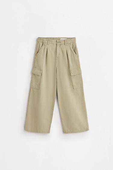 Twill cargo trousers — PALE KHAKI 1