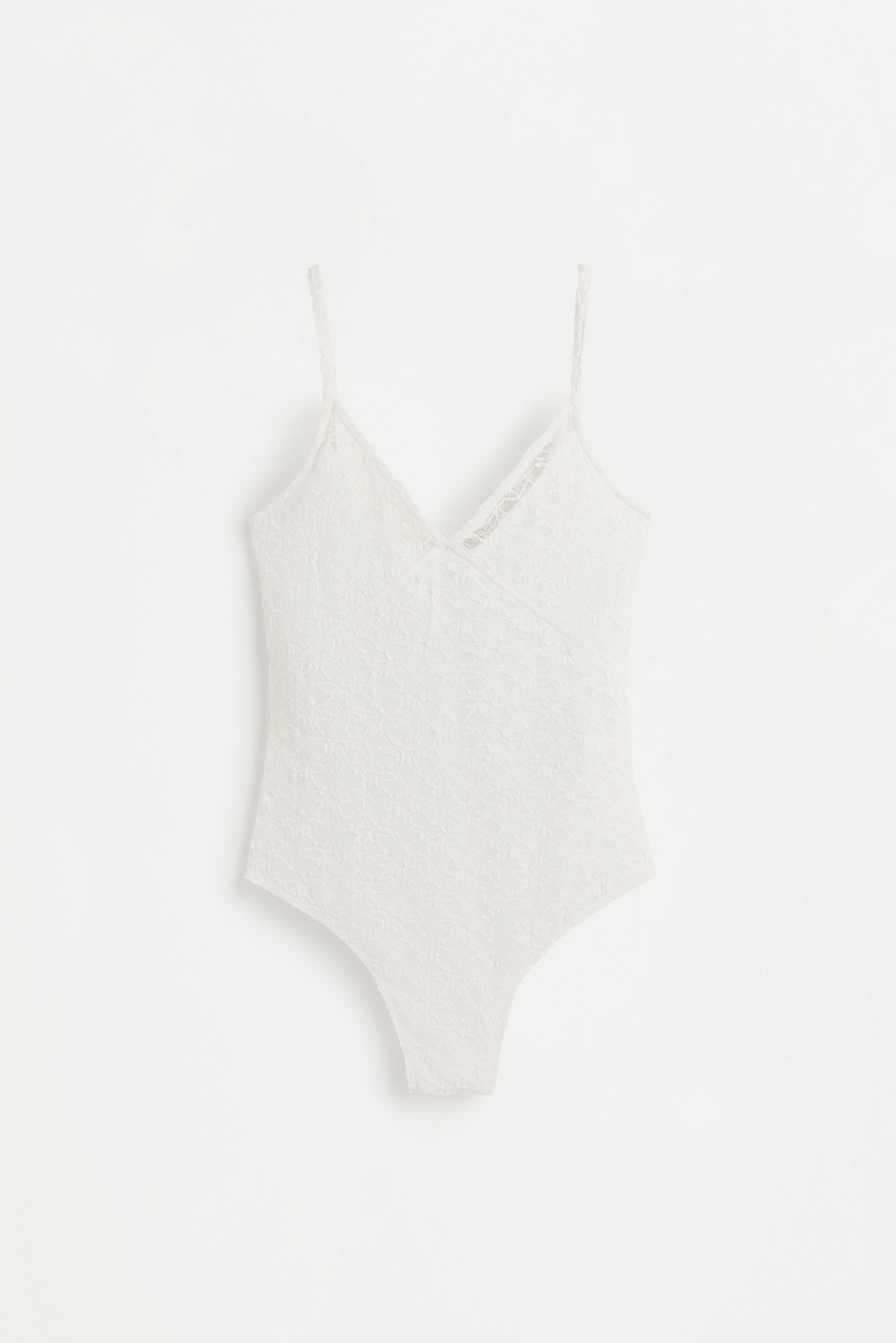 Lace bodysuit — OFF WHITE
