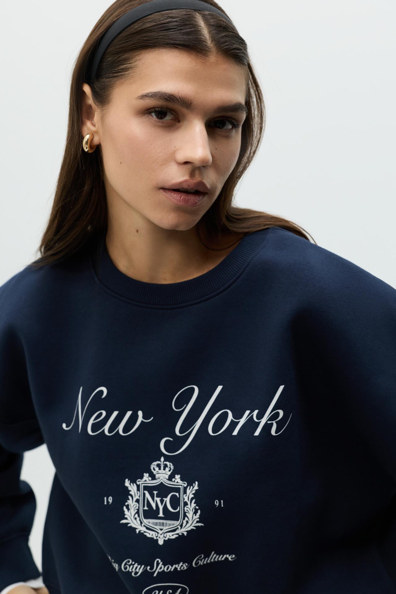 T-shirt-style sweatshirt — NAVY